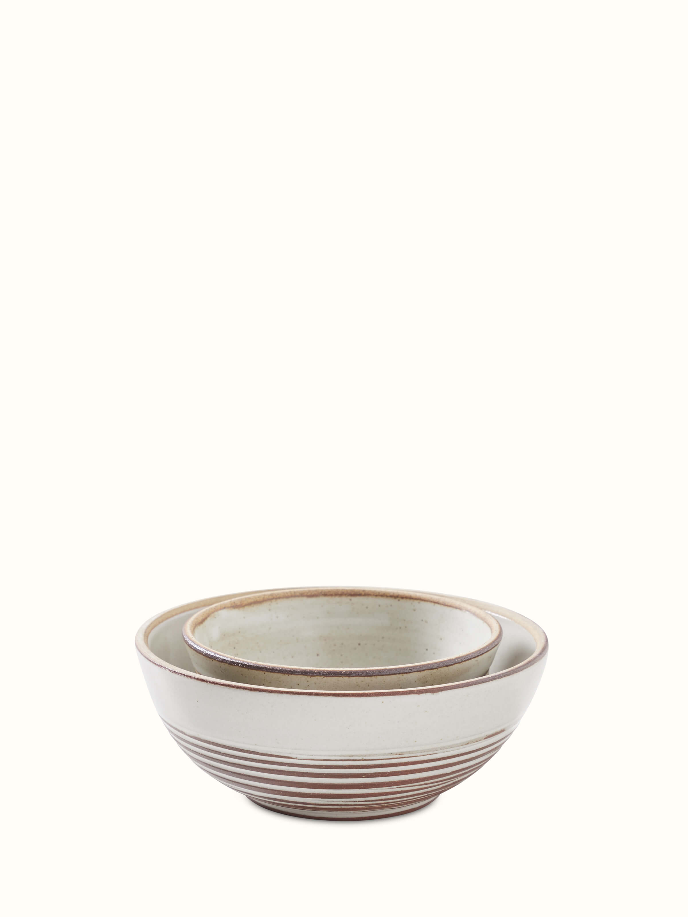 Top-down view of Studio Pottery Ceramic Serving Bowls (2 pcs), highlighting their spacious interior and design