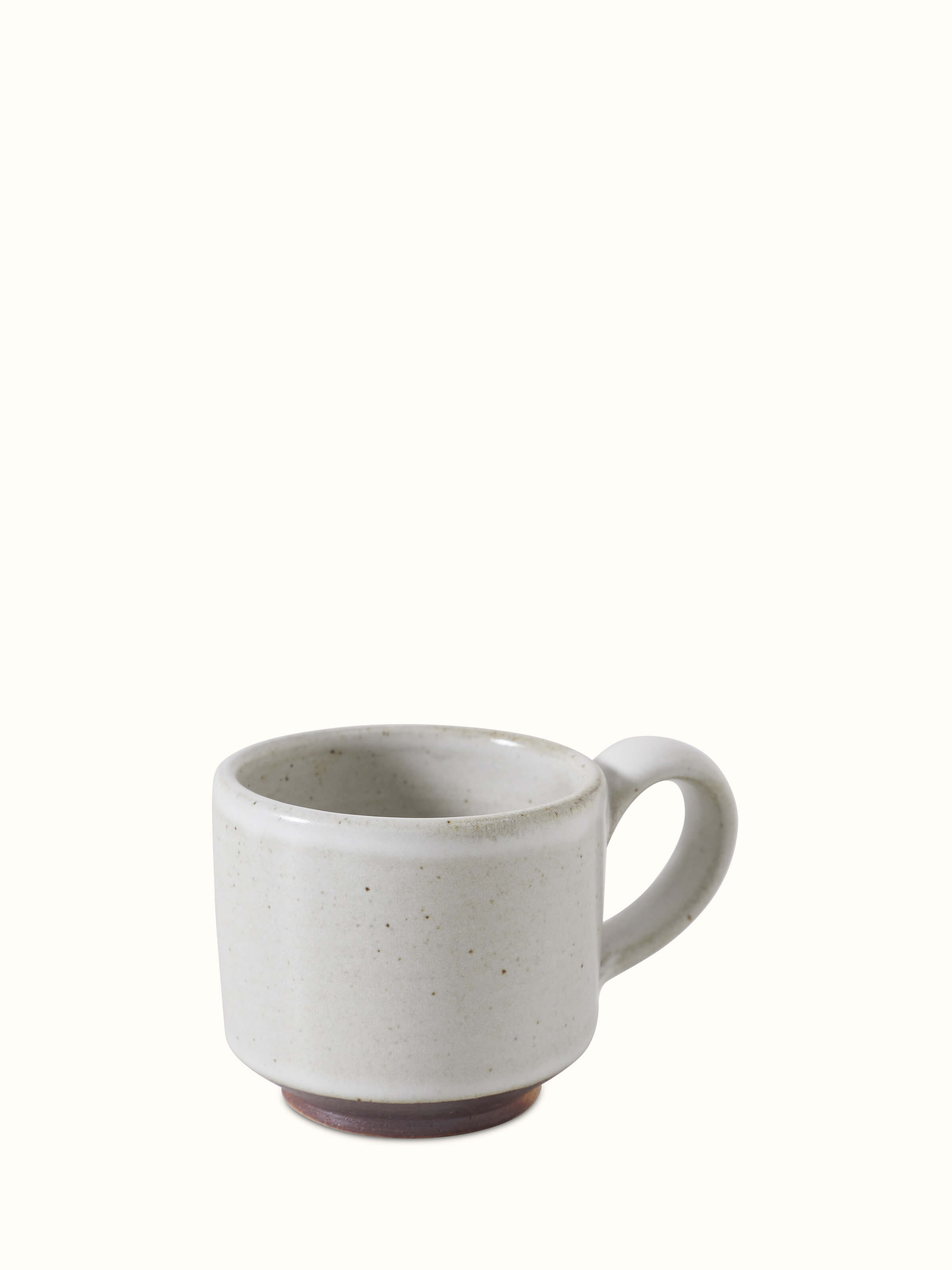 Front view of Studio Pottery Ceramic Demitasse Cup, showcasing its elegant design and smooth finish