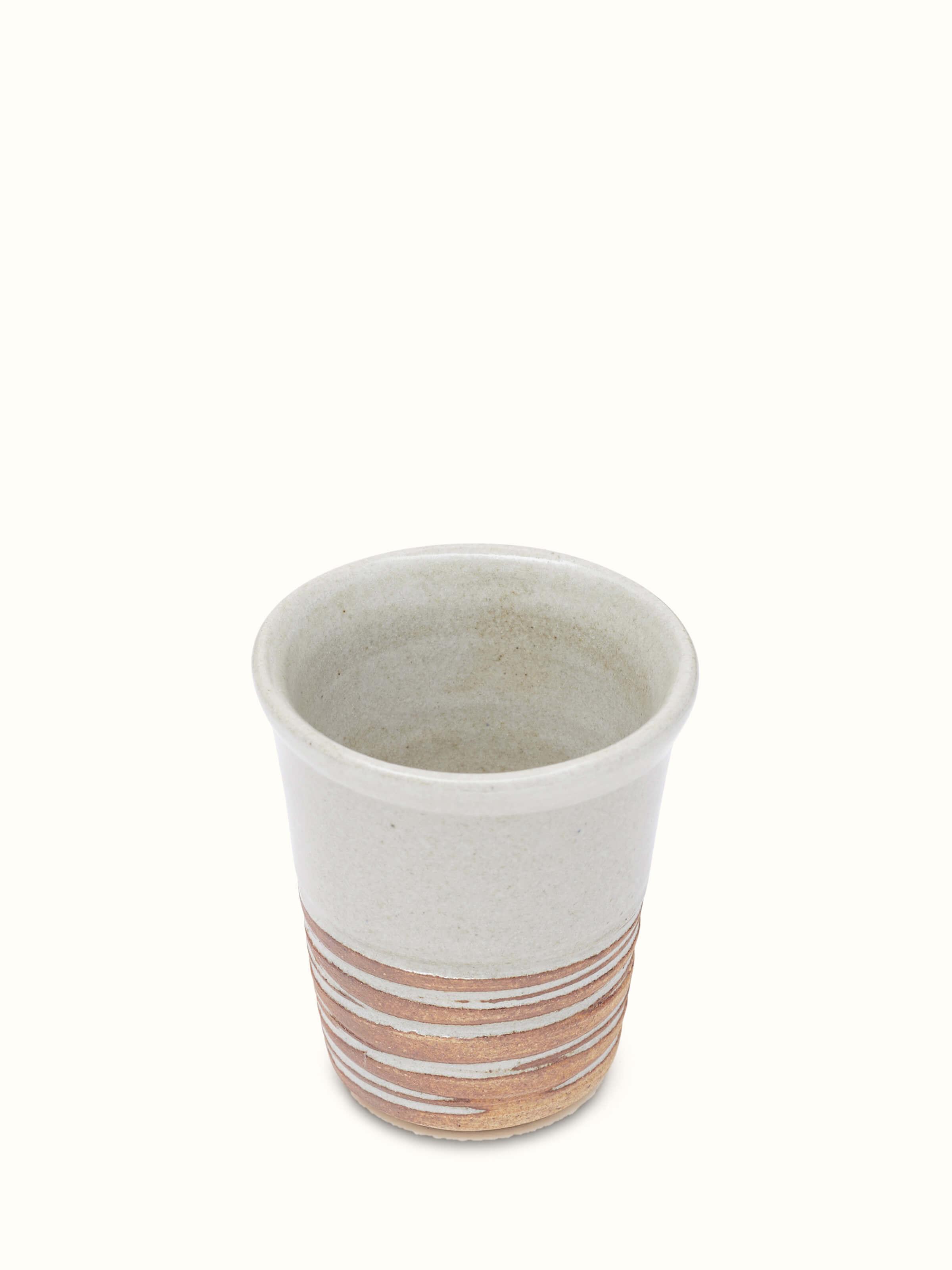 Front view of Studio pottery ceramic filter coffee mugs (2 pcs) highlighting their elegant design.