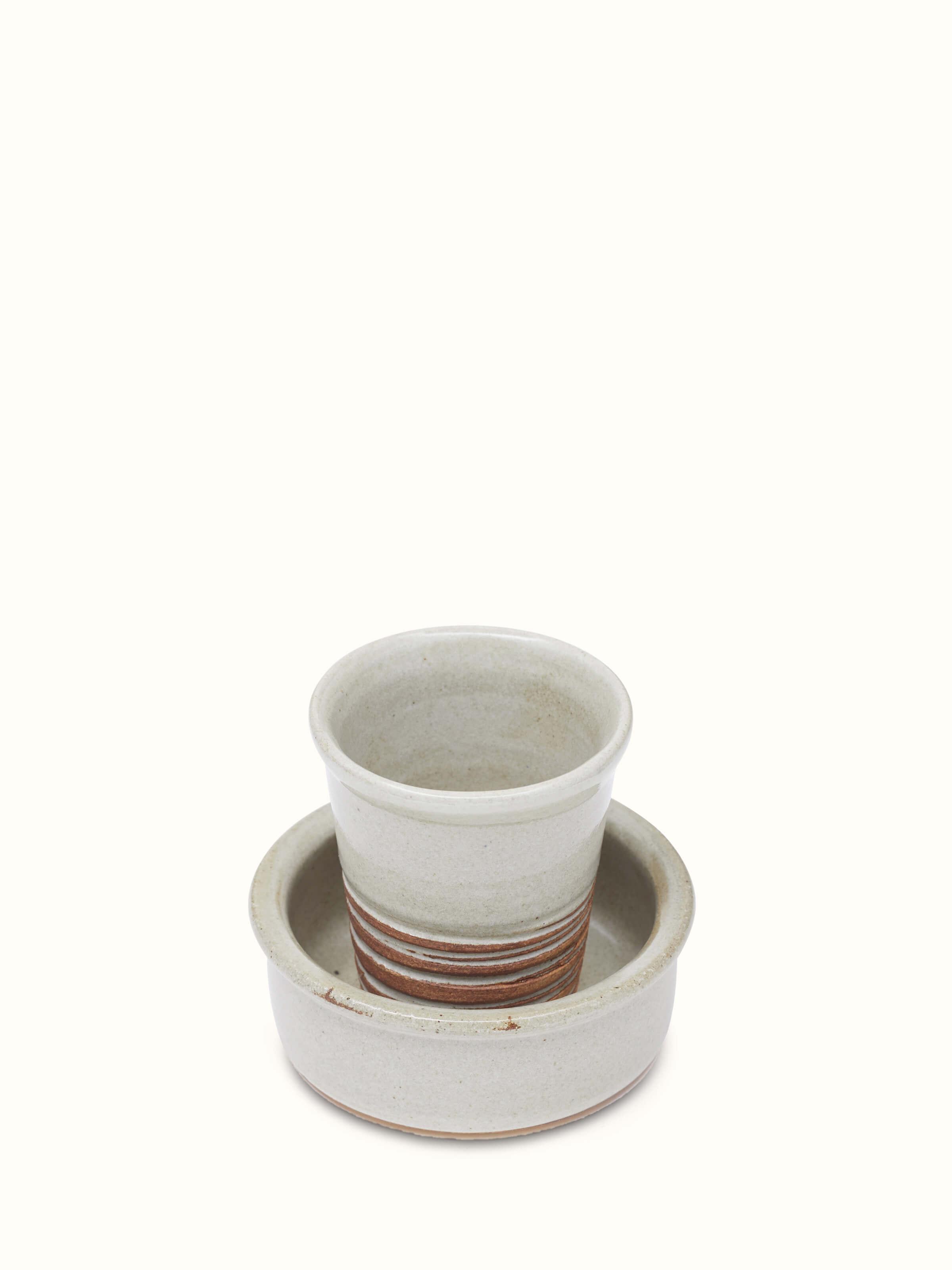 Side view of Studio pottery ceramic filter coffee mugs (2 pcs) showcasing their high-quality craftsmanship.