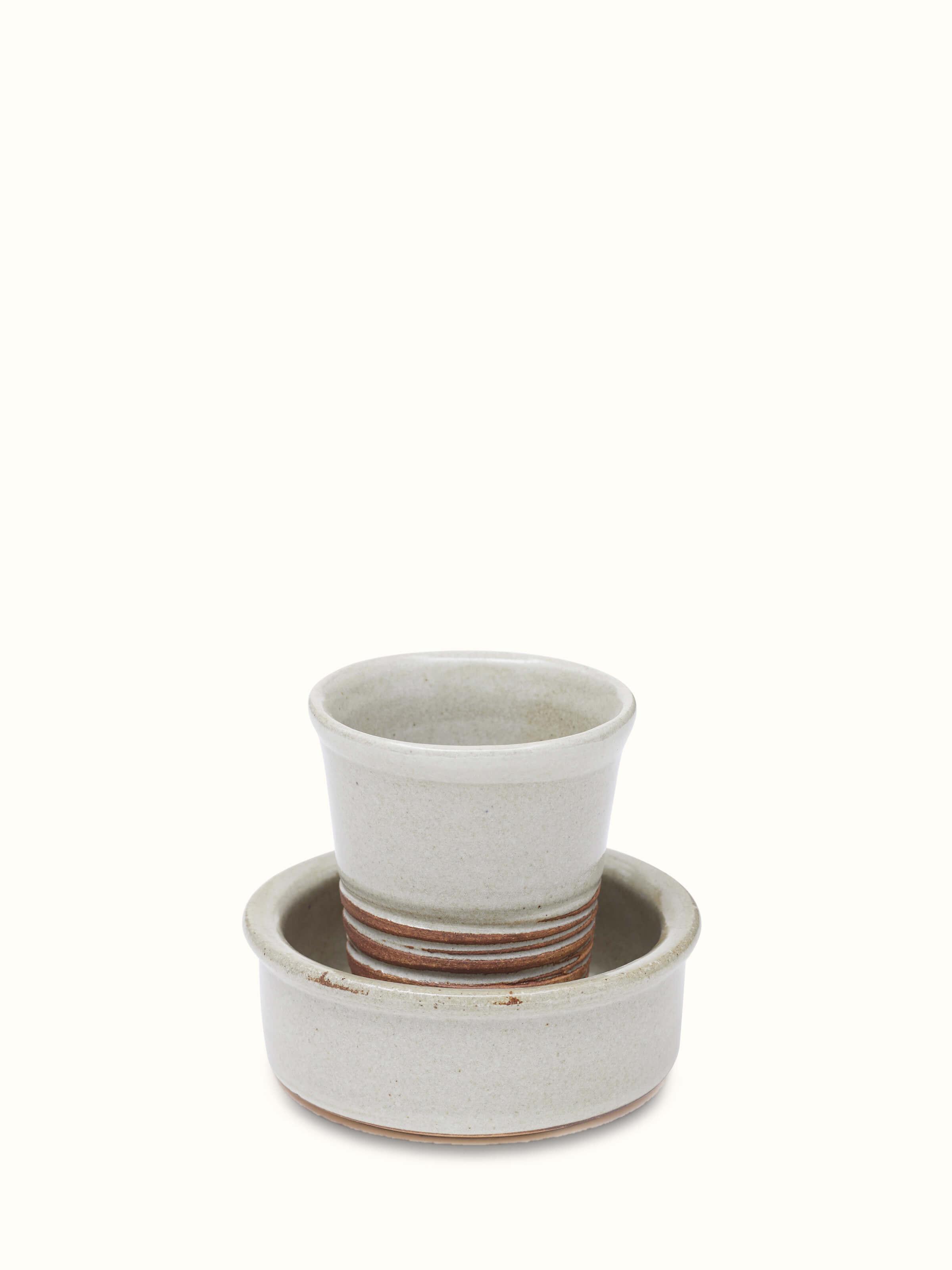 Close-up view of Studio pottery ceramic filter coffee mugs (2 pcs) showcasing their fine texture.