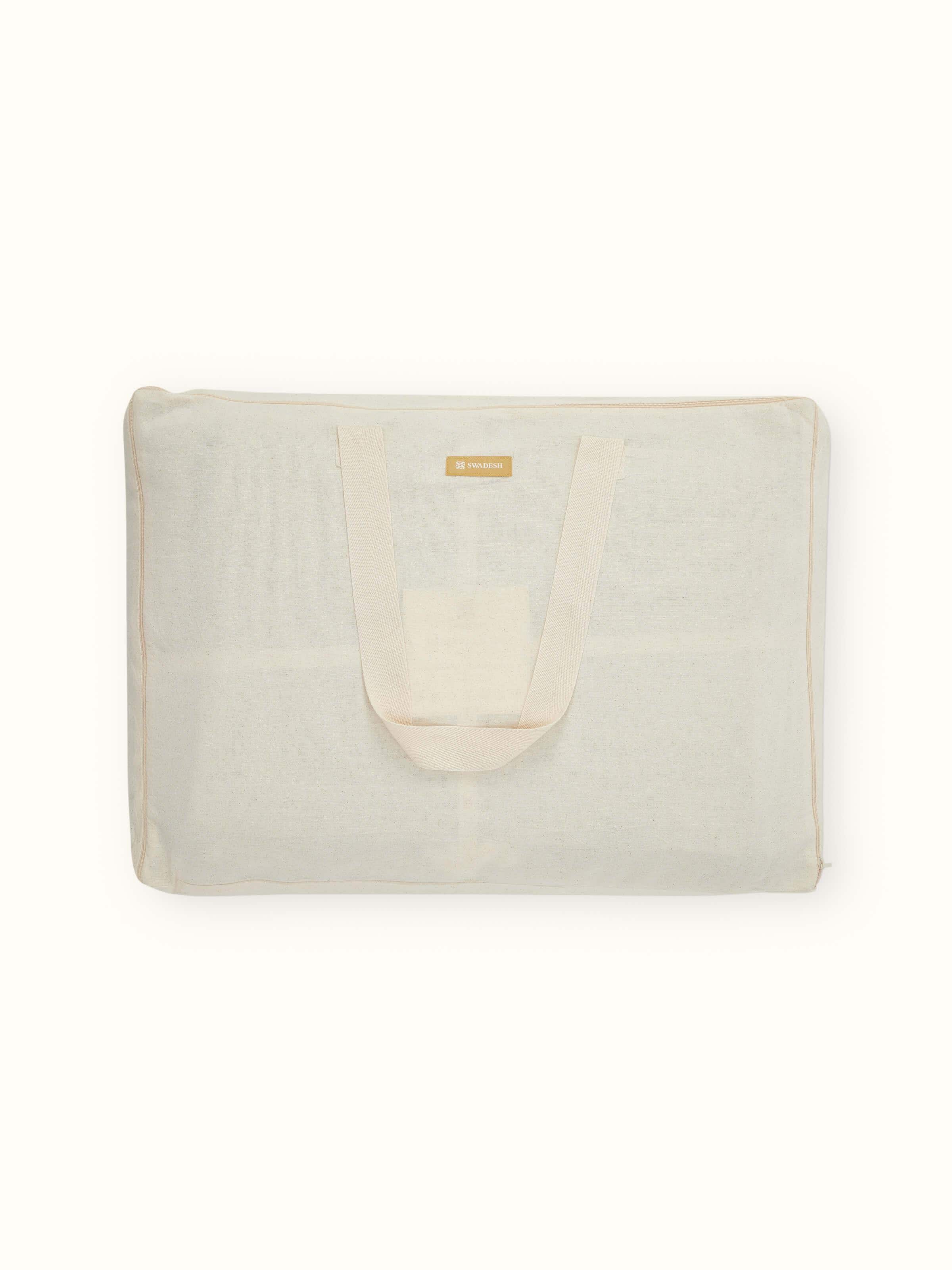 Full view of Ahilya grey textured silk razai embroidered double bedspread set in a home setting, demonstrating its elegant design.