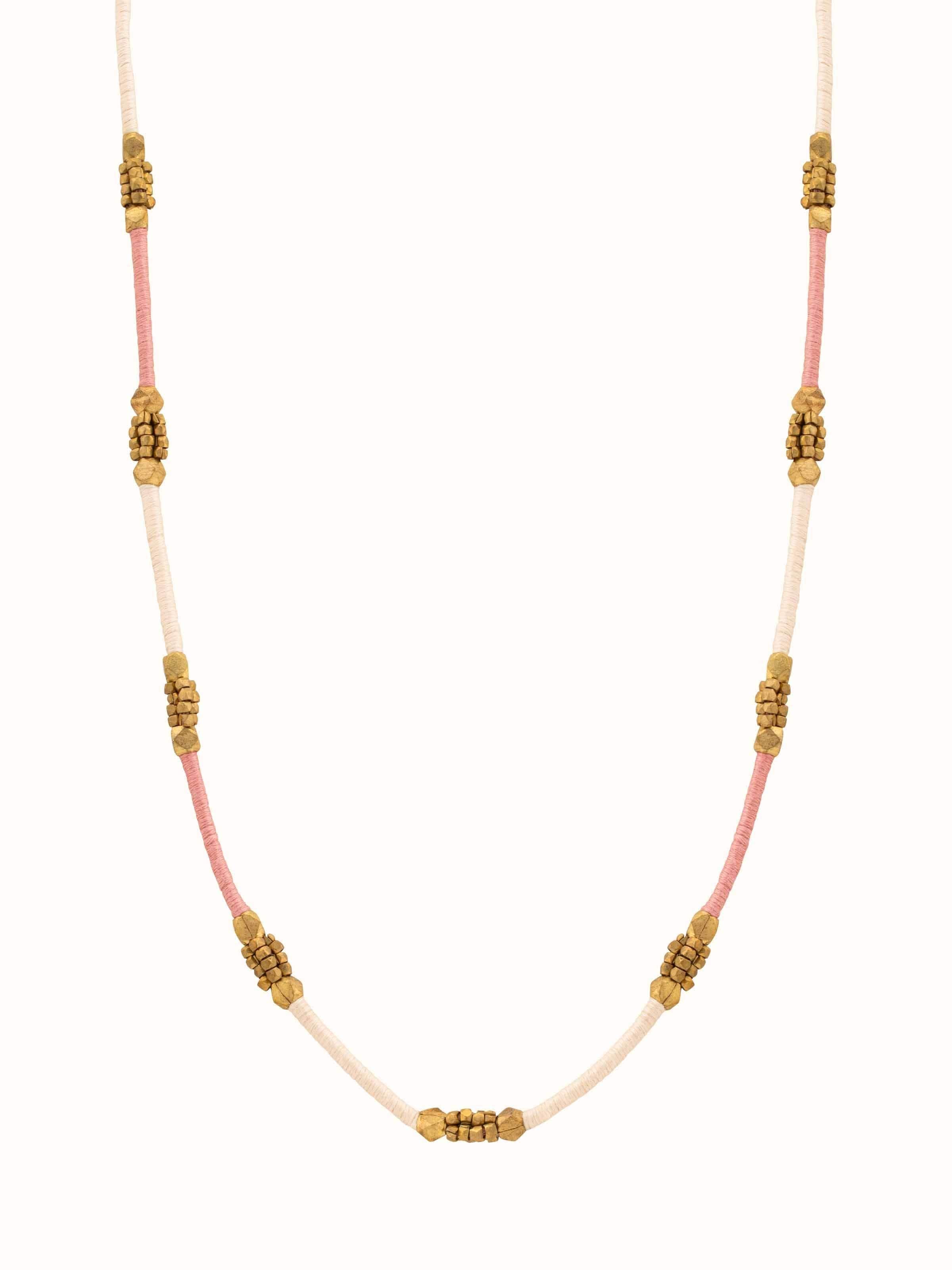 Front view of Dhokra Long Necklace showcasing traditional craftsmanship and detailed design.