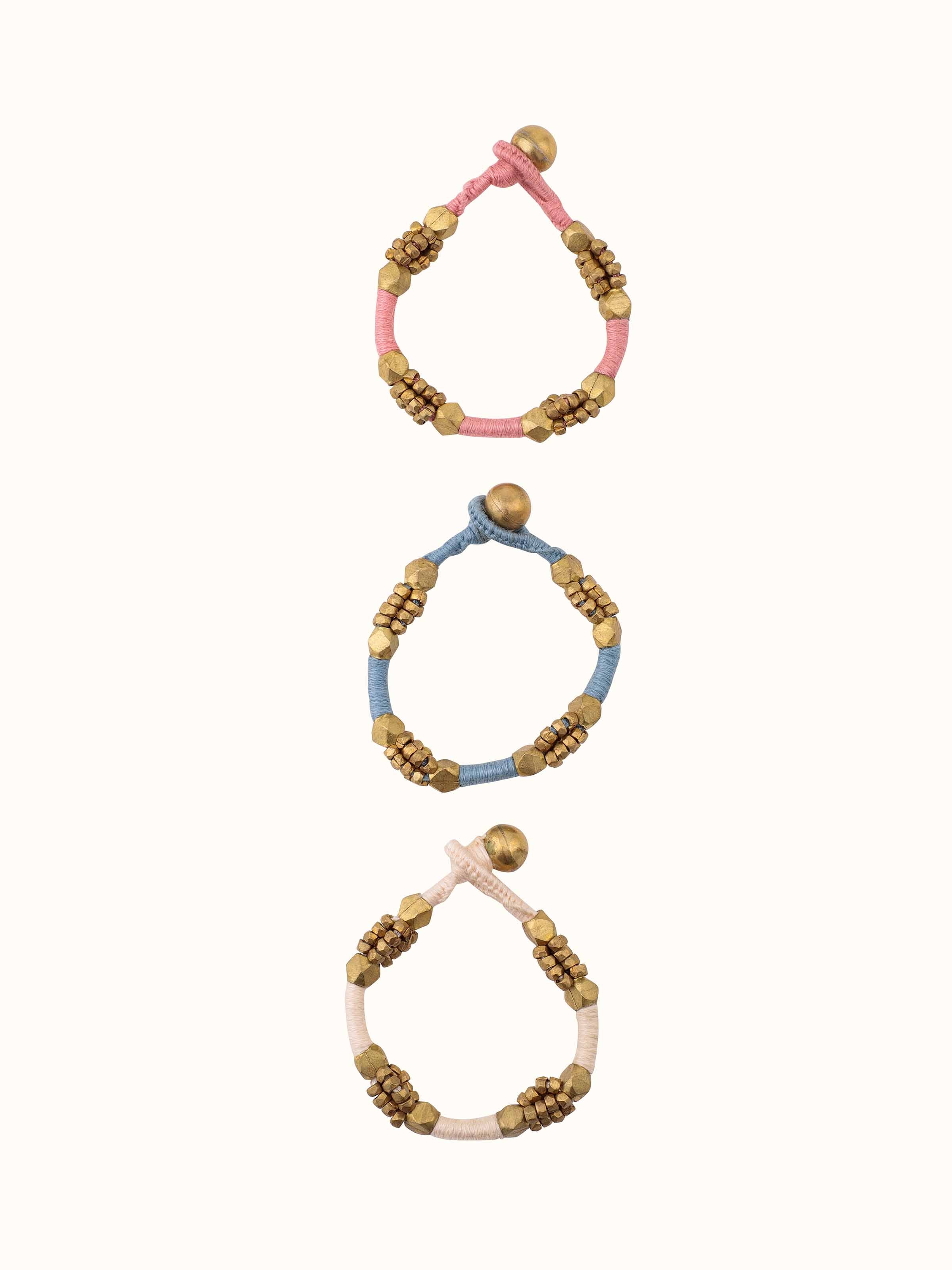 Front view of Dhokra Bracelet Set (2 pcs) featuring traditional tribal designs and intricate detailing
