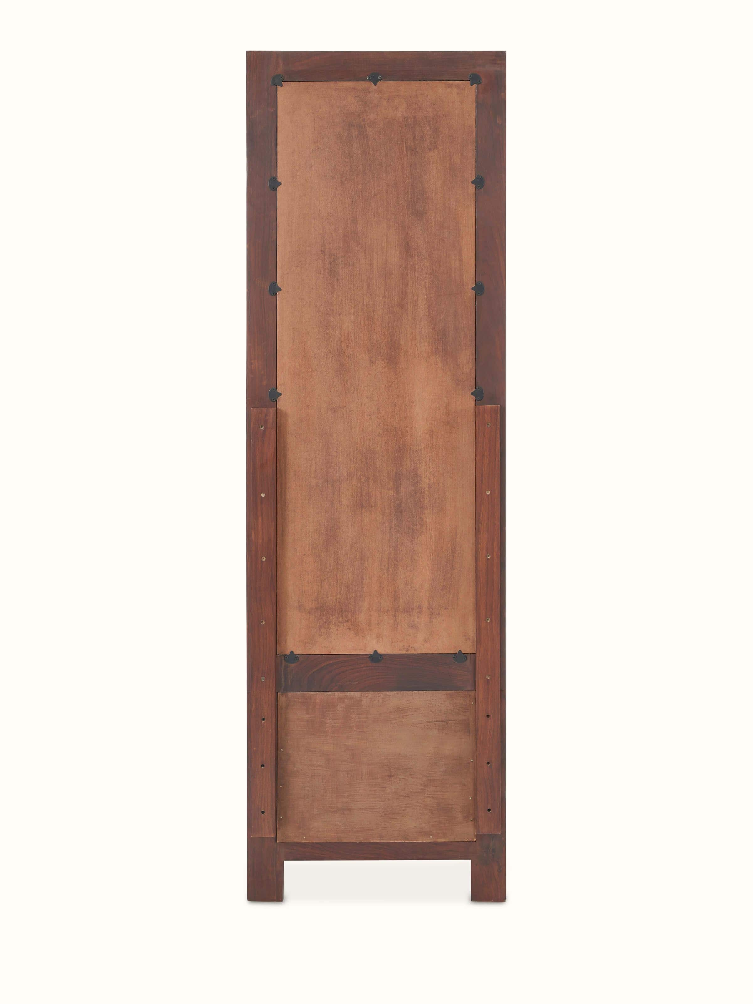 Back view of Sheesham wood & bone inlaid dressing table (2 drawers) showcasing sturdy construction