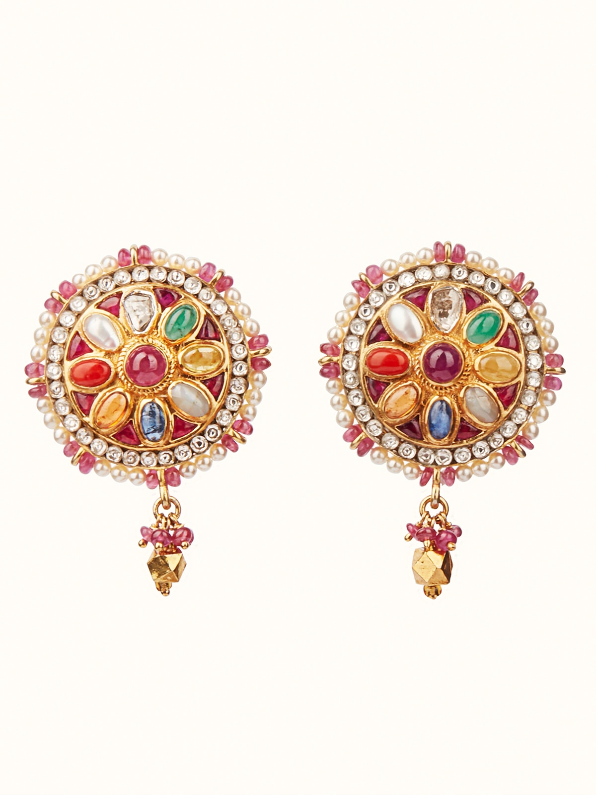 Front view of Jute Long Necklace with added decorative elements and extended length.