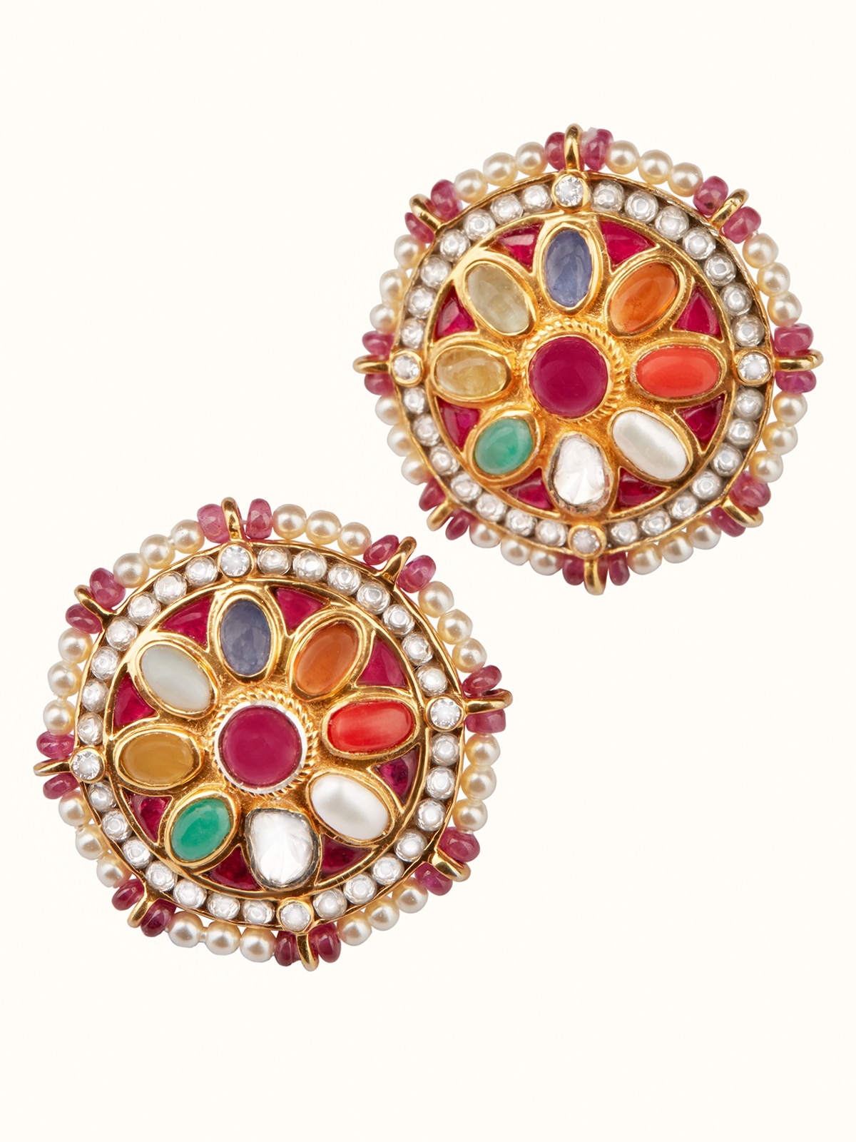 Navratna Silver Studs