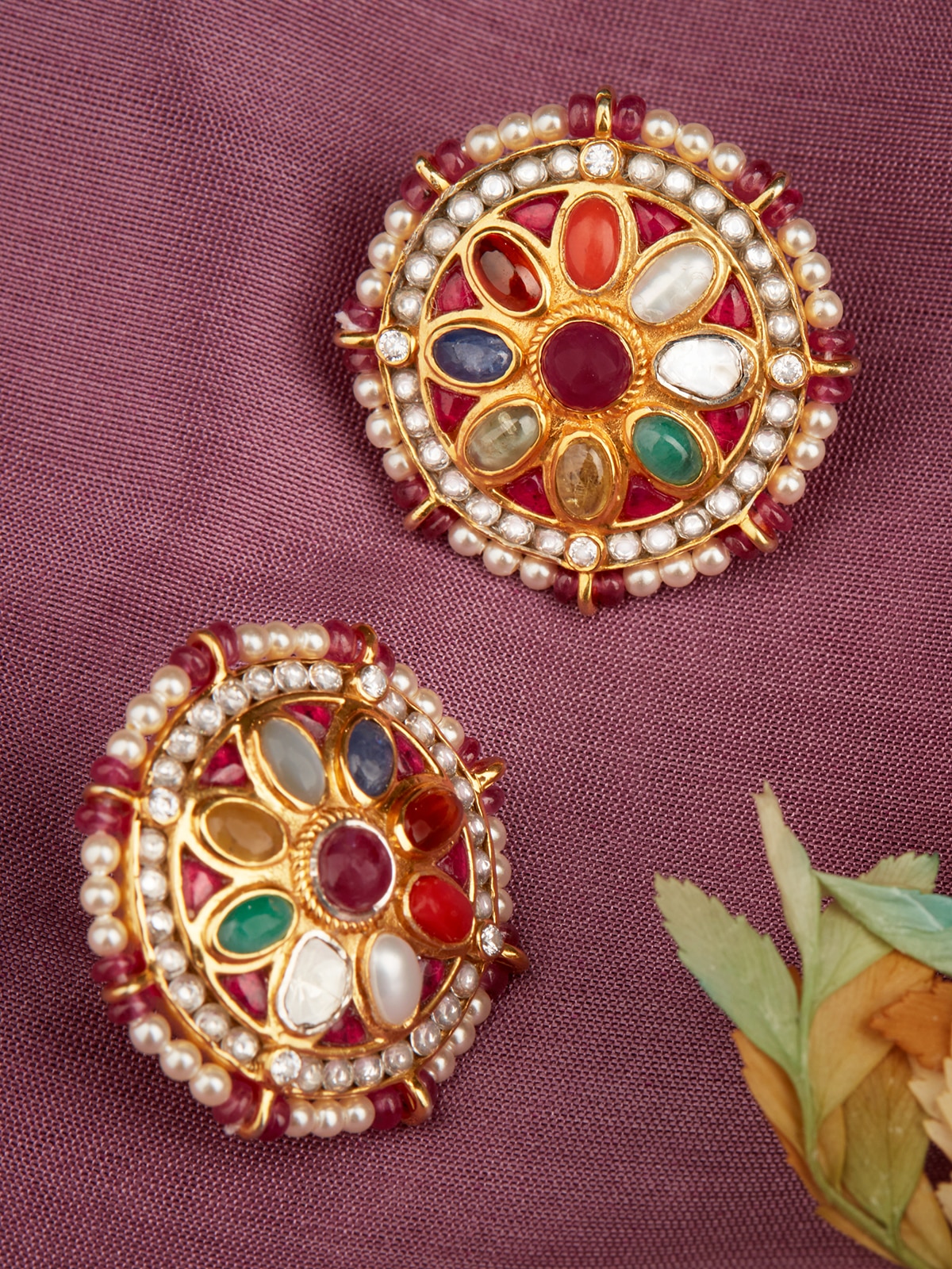 Navratna Silver Studs