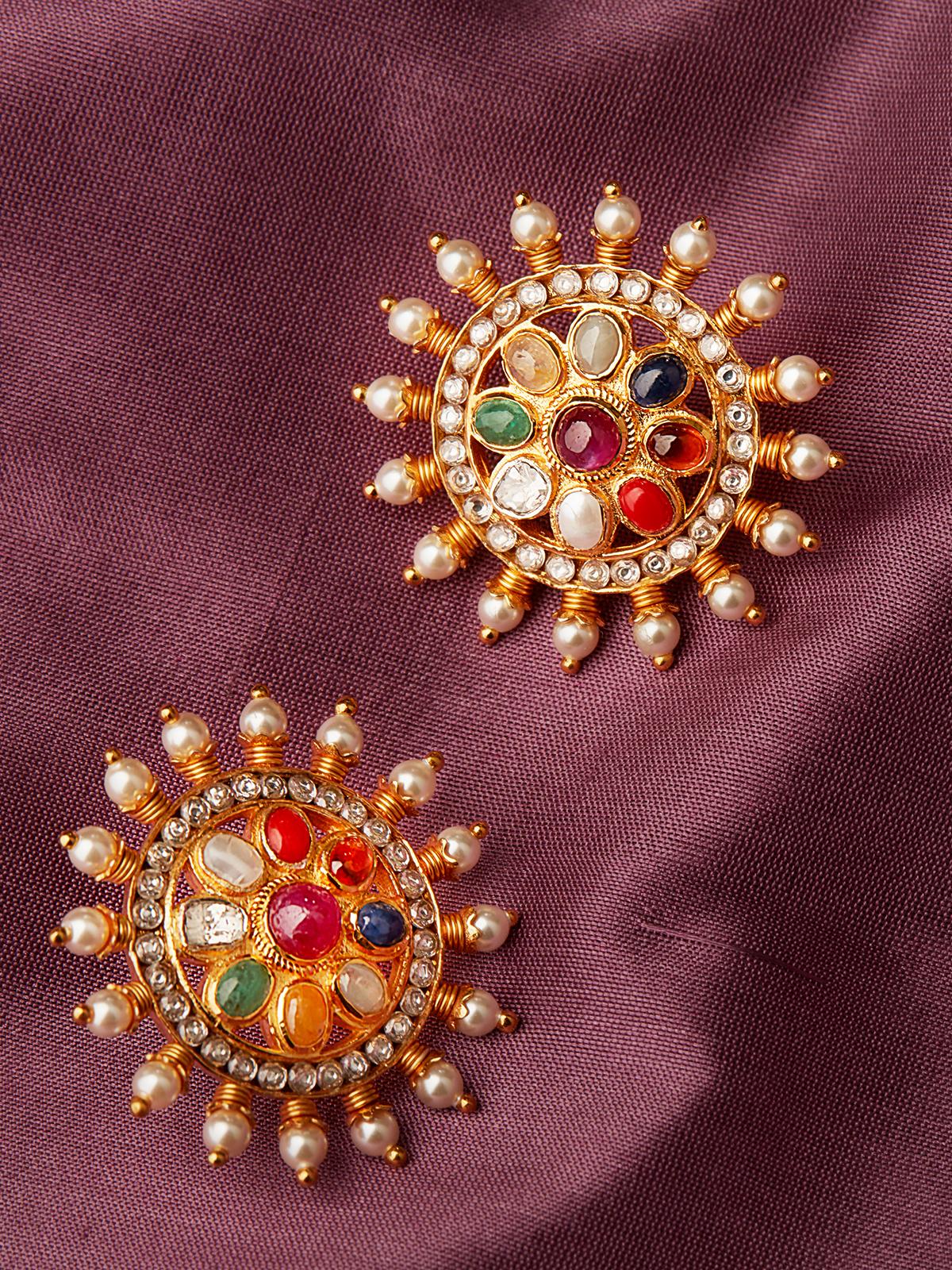 Navratna Silver Studs