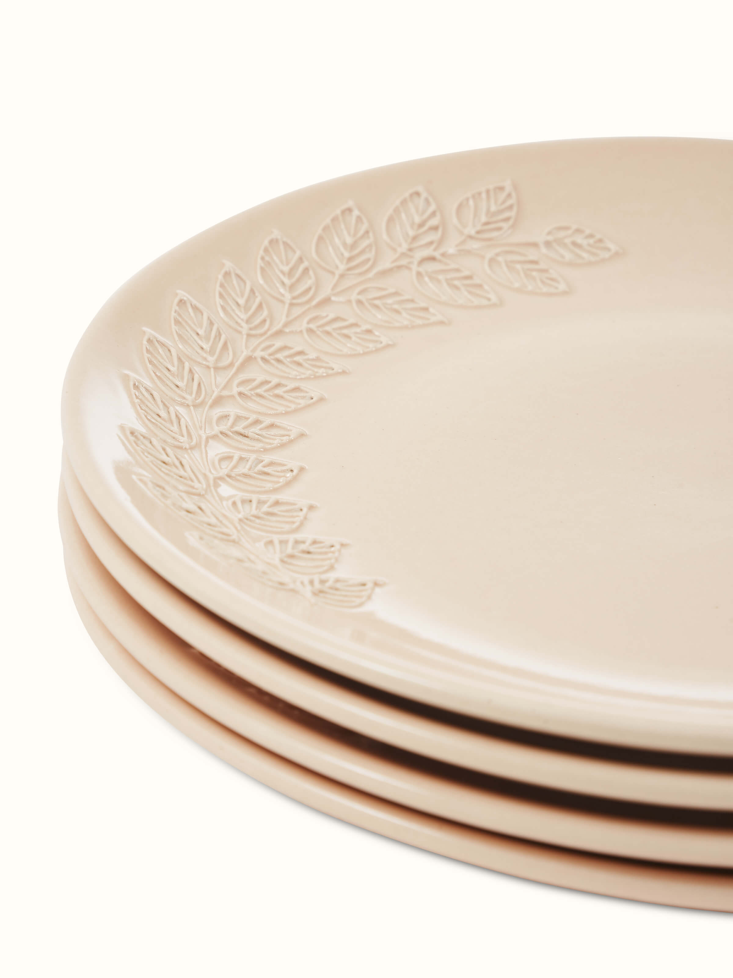 Close-up view of Khurja Pottery Ceramic Dinner Plates in Pink, highlighting the smooth texture and vibrant color