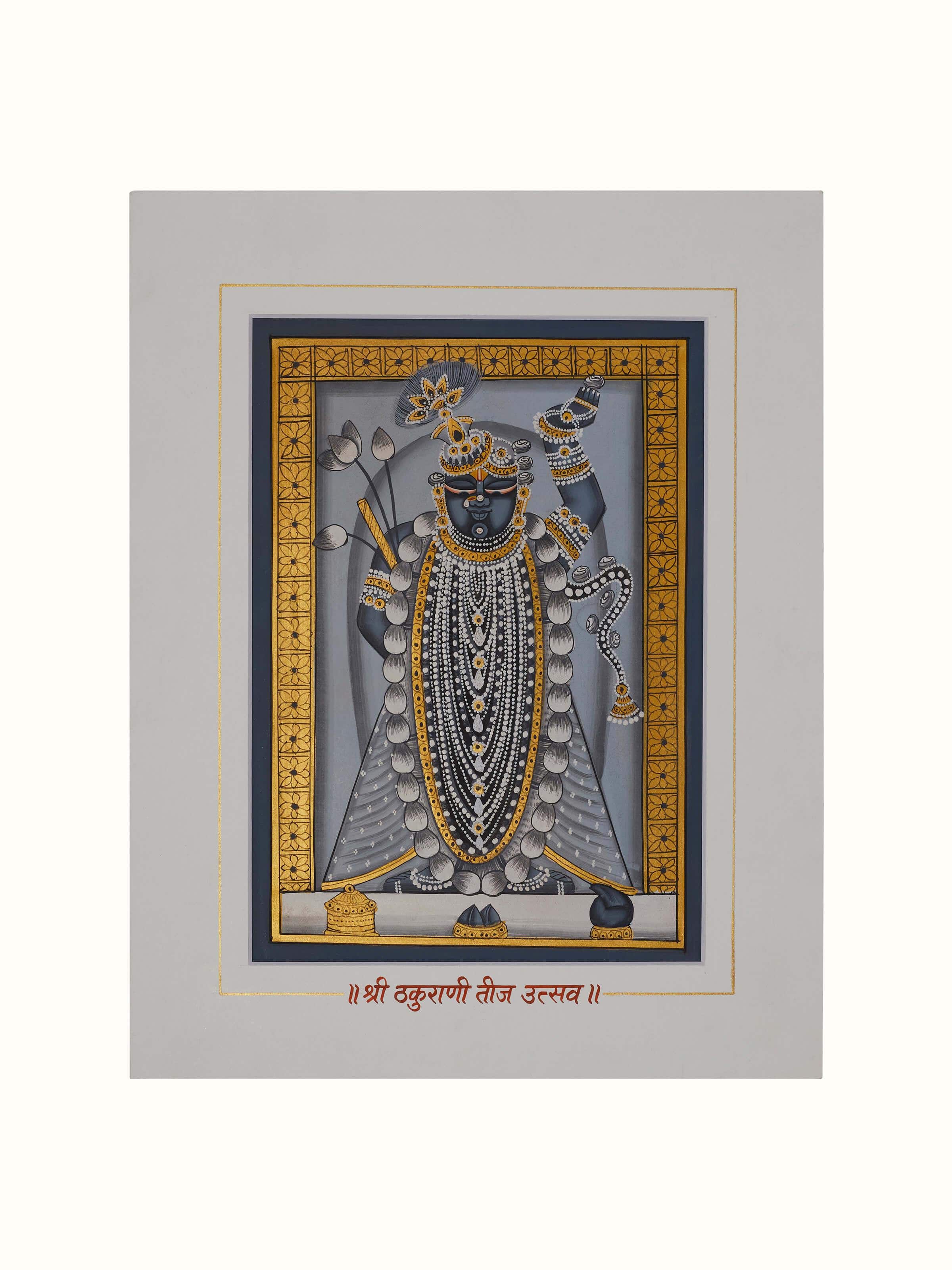 Front view of Pichwai Shreenathji Painting (24 pcs), showcasing the vibrant colors and intricate details of the artwork.