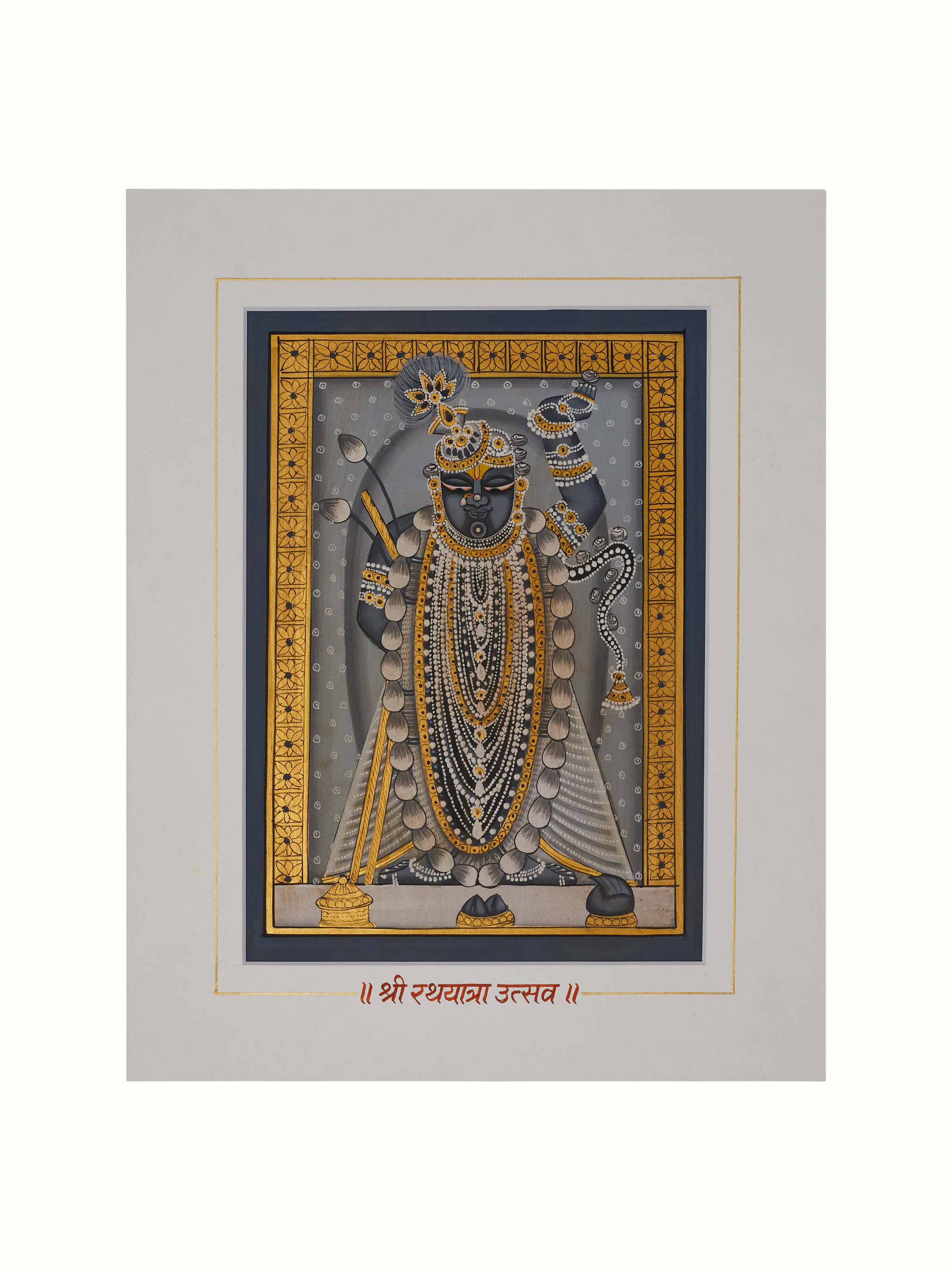 Full view of Pichwai Shreenathji Painting (24 pcs) highlighting the central figure and vibrant colors.
