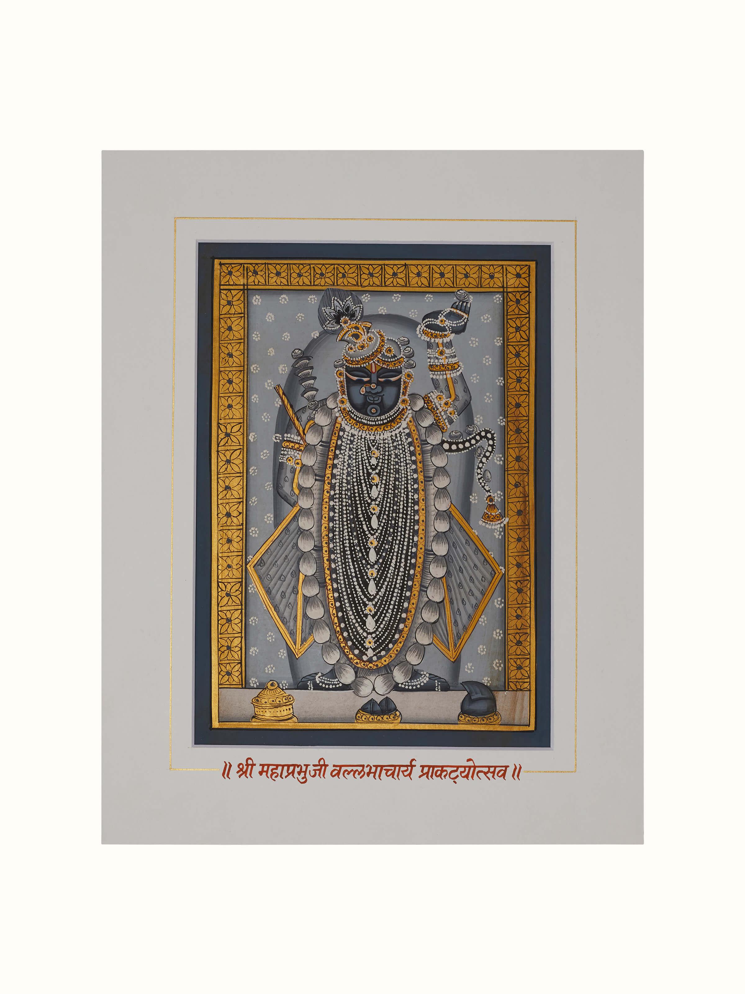 Close-up view of Pichwai Shreenathji Painting (24 pcs), capturing the vibrant colors and detailed artistry.