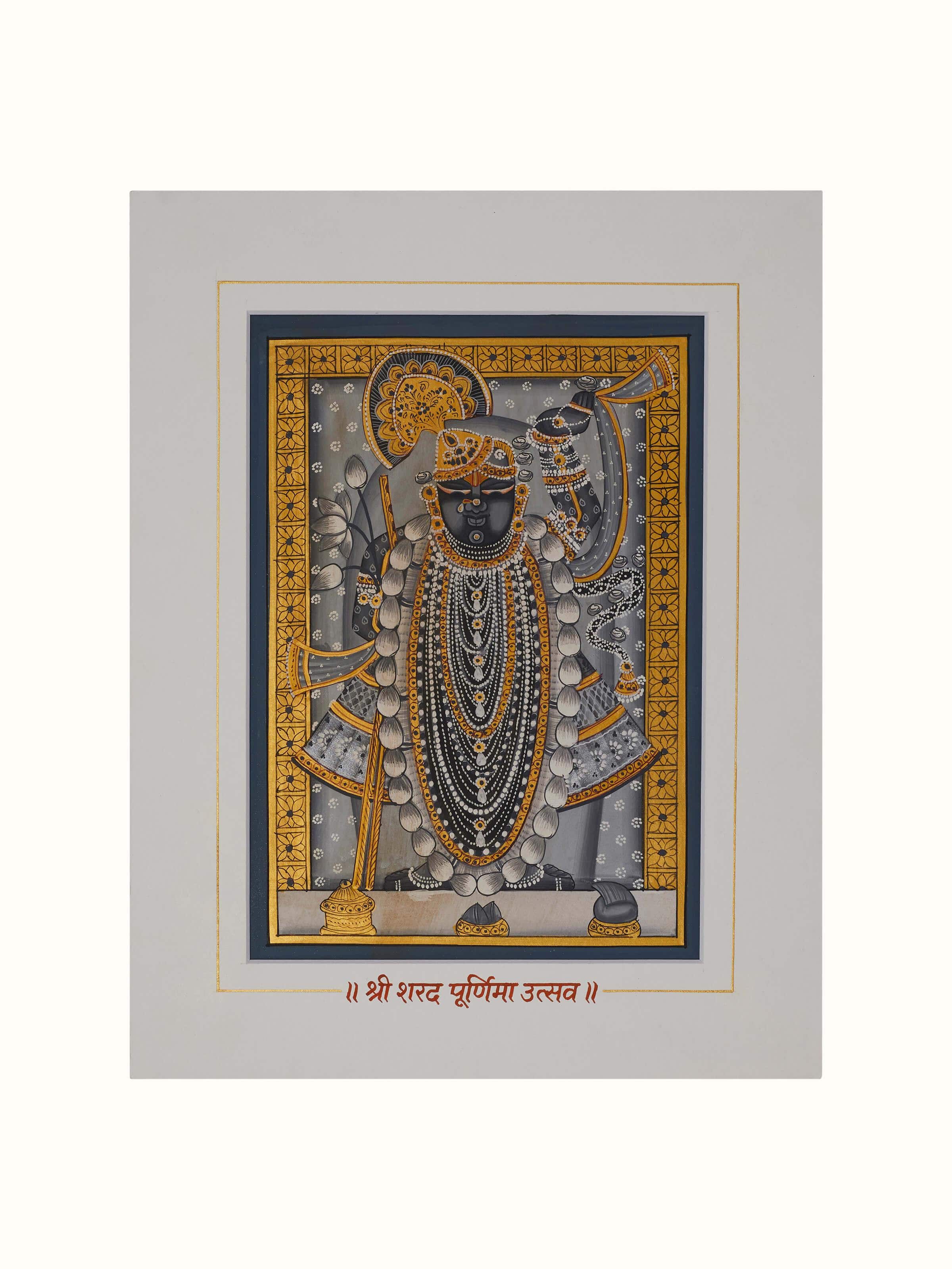 Front view of Pichwai Shreenathji Painting (24 pcs) with emphasis on the main subject and intricate patterns.
