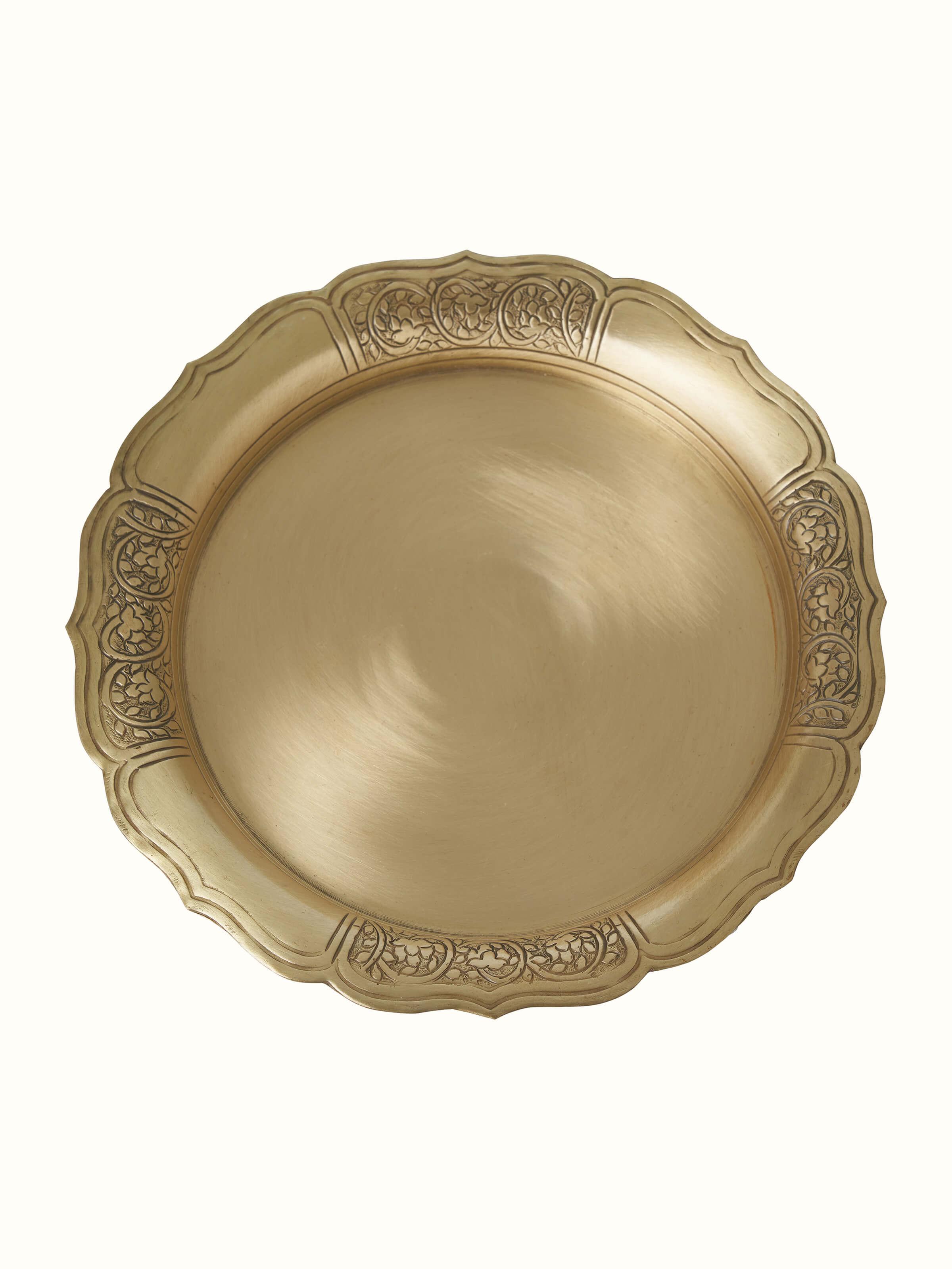 Front view of Brass Side Plate (8 inches) showcasing its polished finish and elegant design.