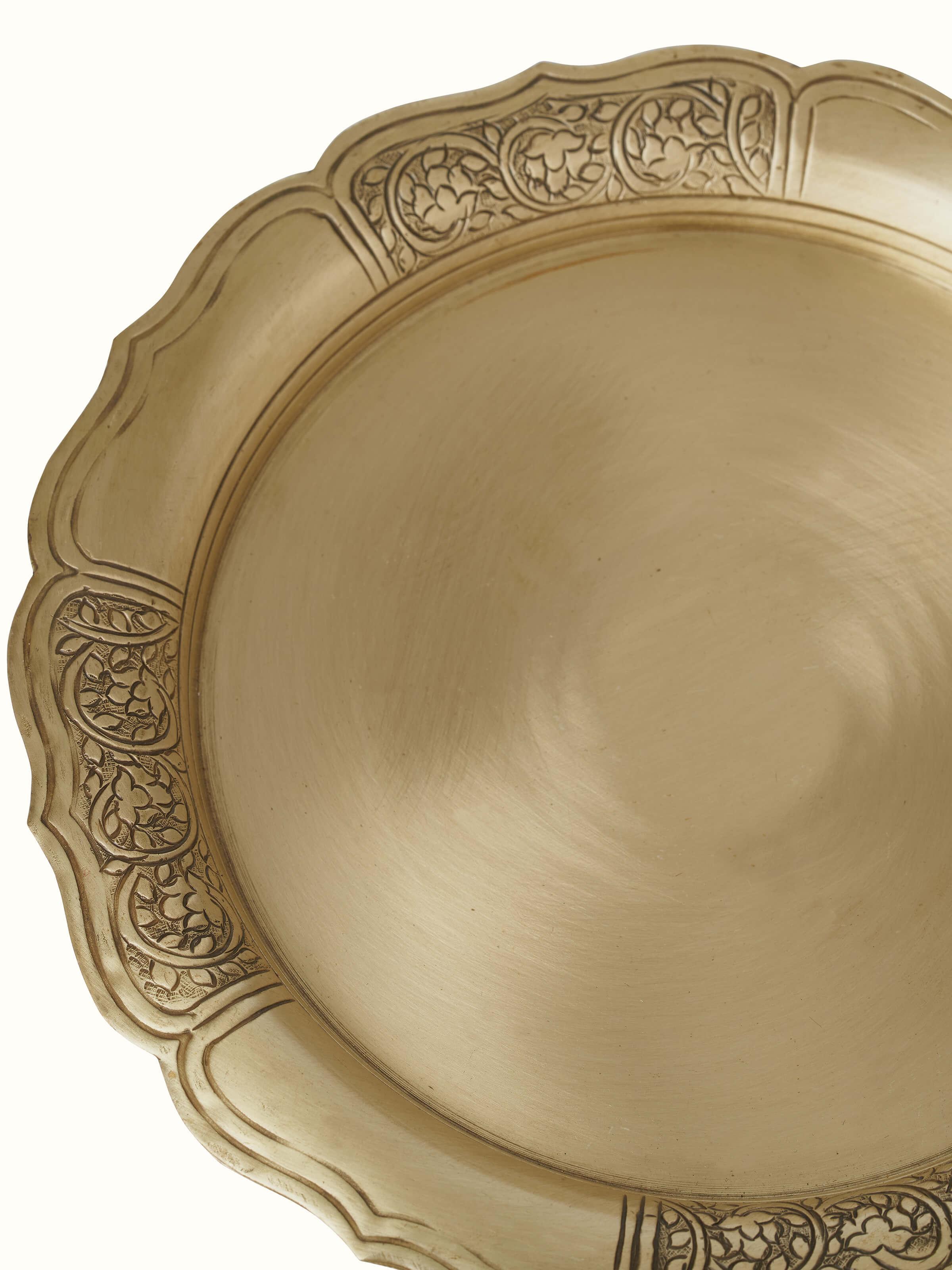 Full view of Brass Side Plate (8 inches) showing its classic design and high-quality finish.