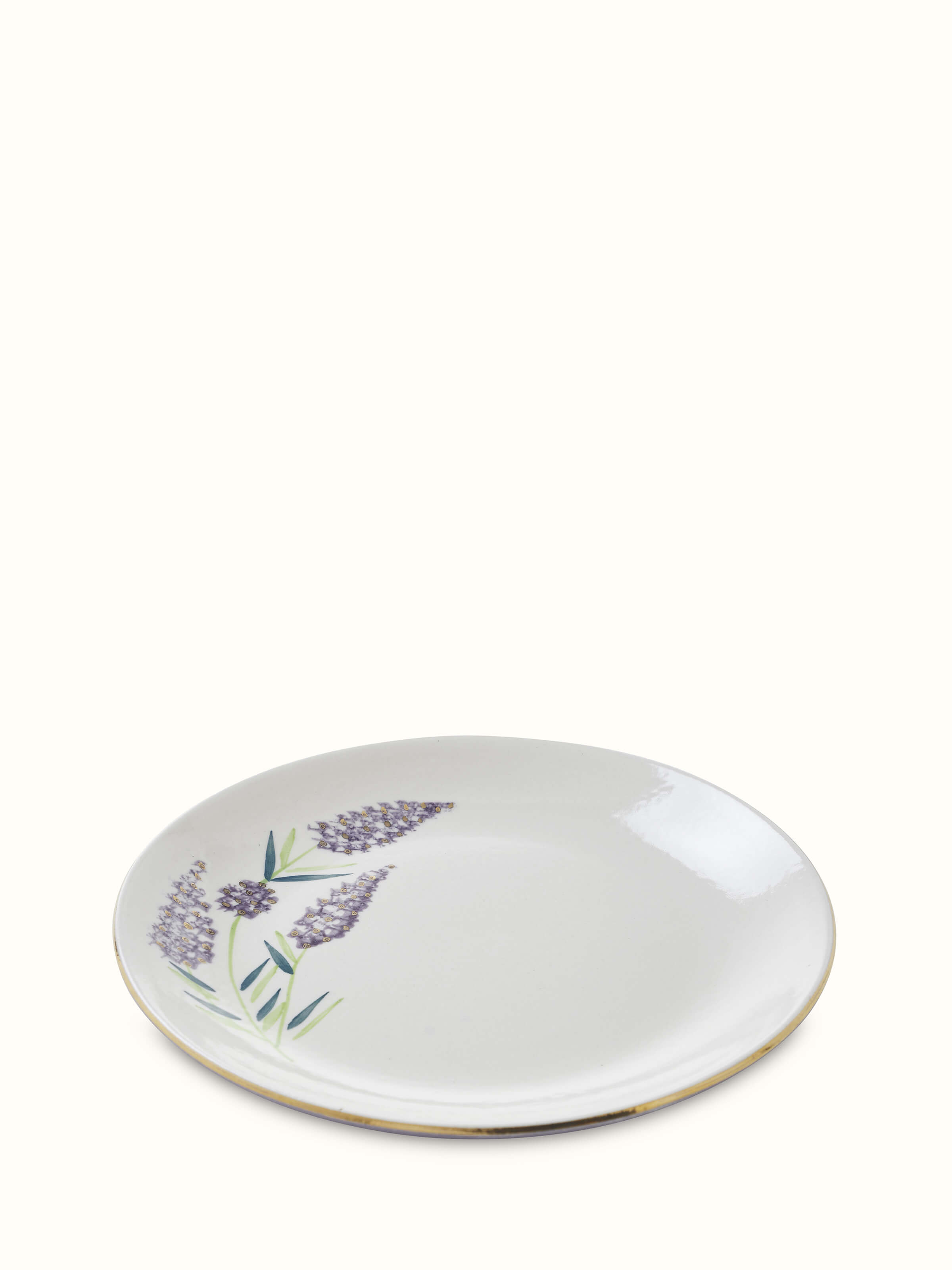 Full view of Khurja pottery stoneware dinner plates (4 pcs) featuring complete set and intricate patterns.