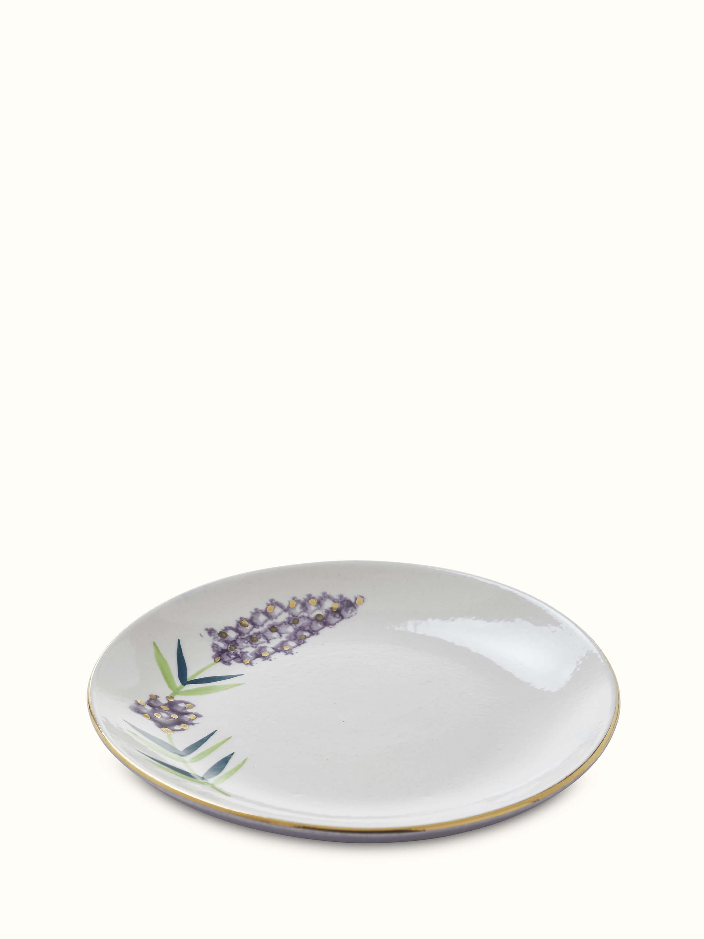 Artistic view of Khurja Pottery Stoneware Salad Plates (4 pcs), showcasing the set from a unique angle