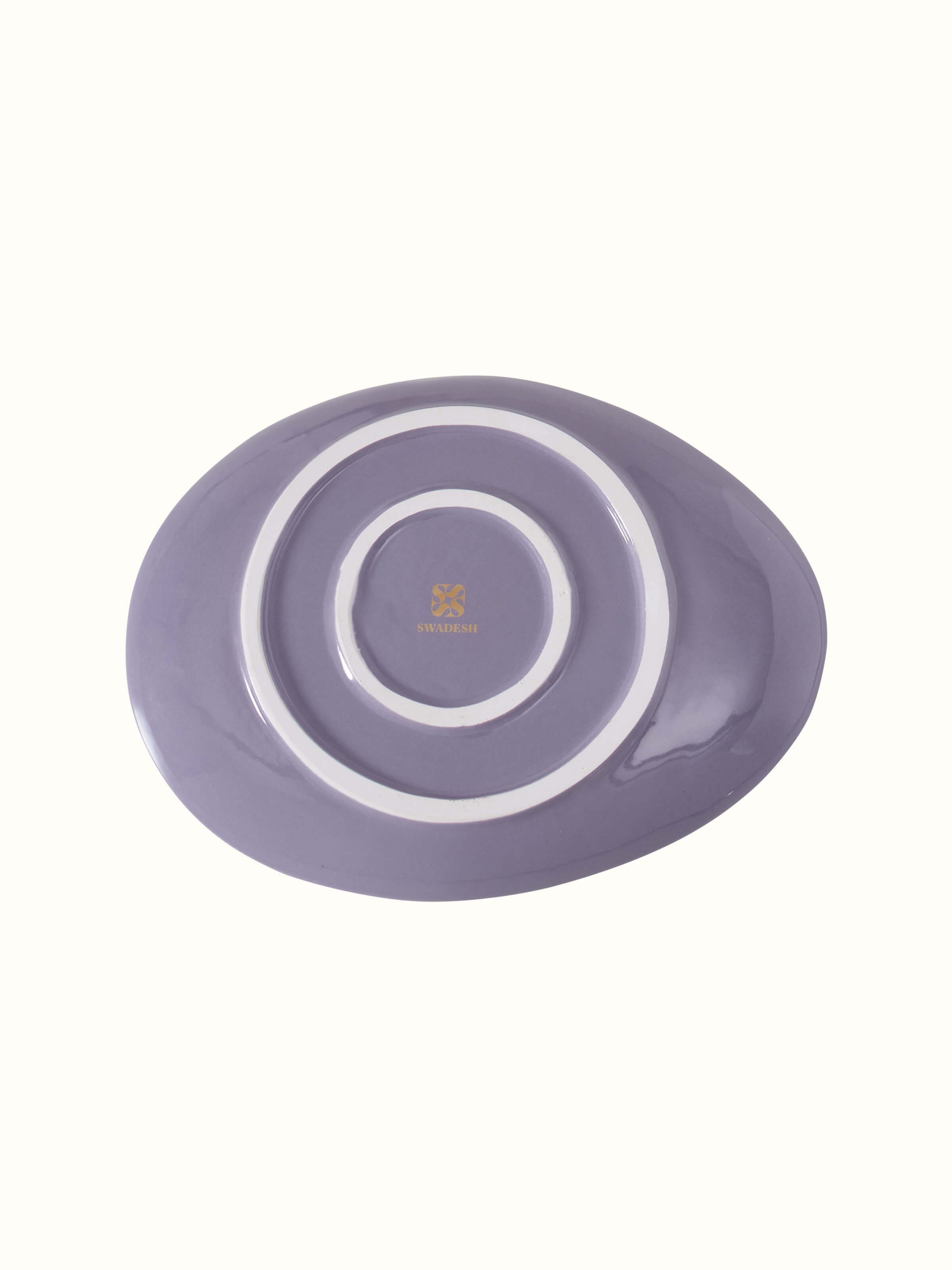 Top view of Khurja pottery stoneware serving plates (2 pcs) showcasing the plate design