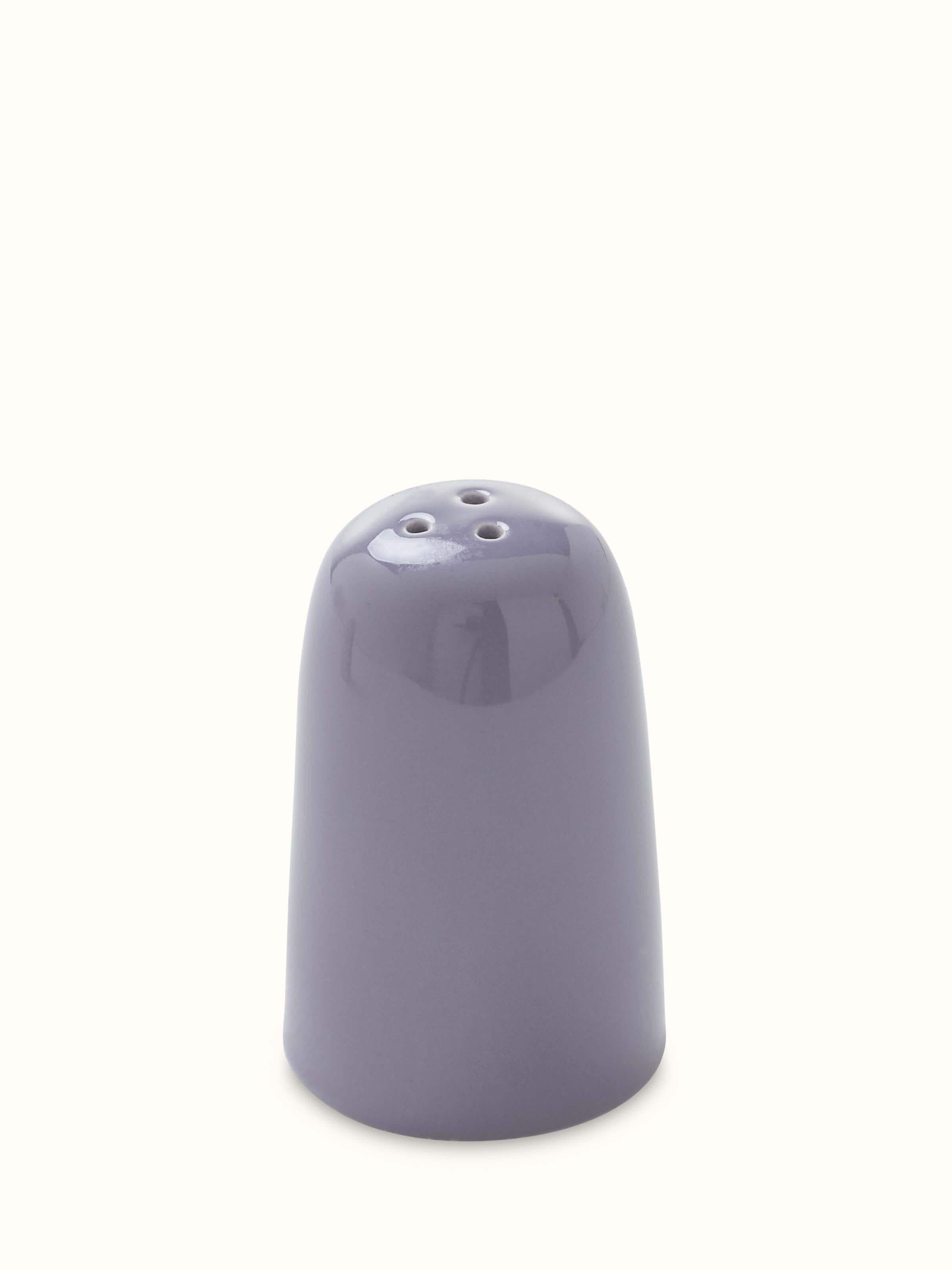 Front view of Khurja pottery stoneware salt & pepper shaker set with a focus on traditional patterns and ceramic finish