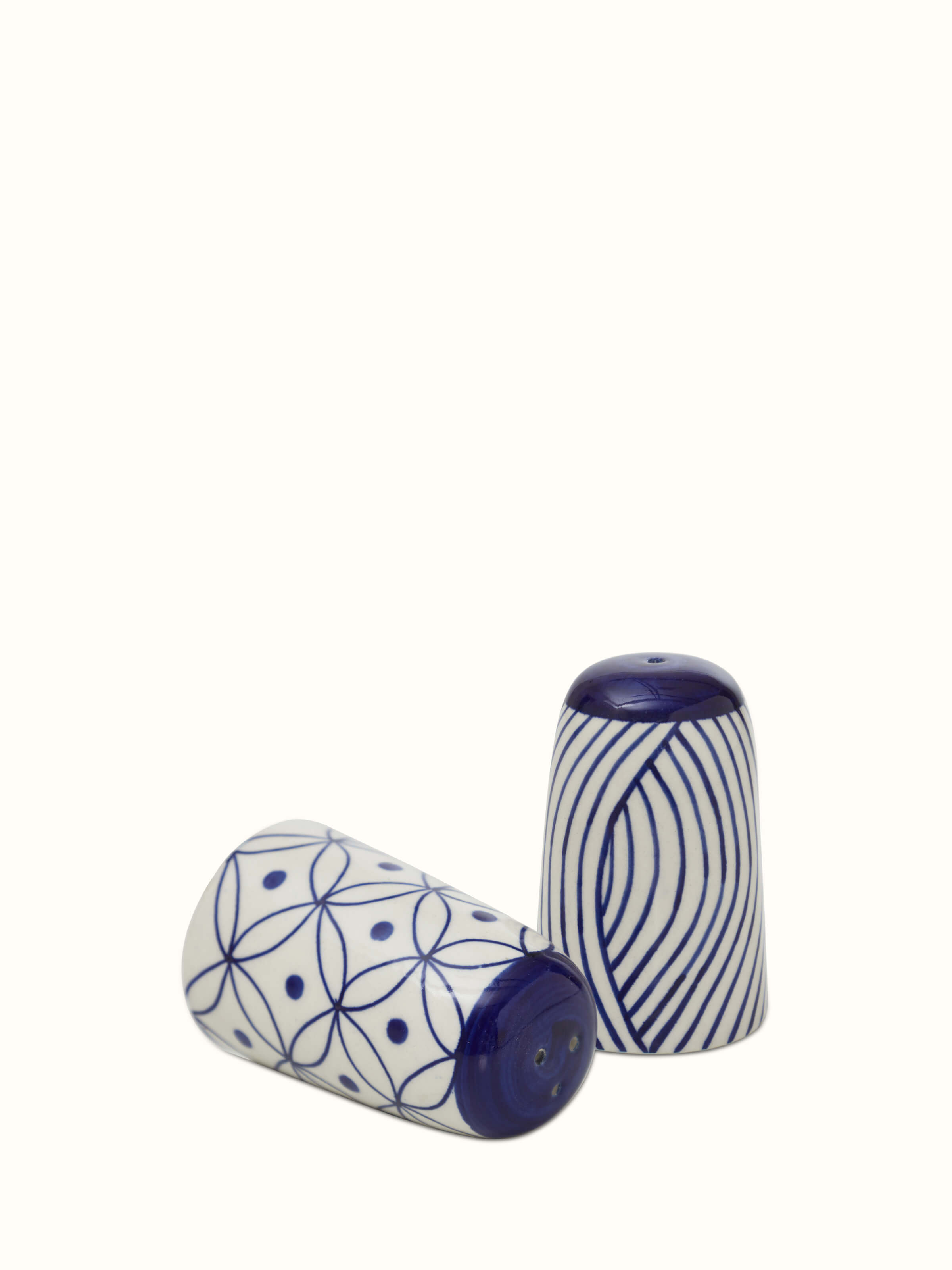 Detailed view of Khurja Pottery Stoneware Salt & Pepper Shaker Set