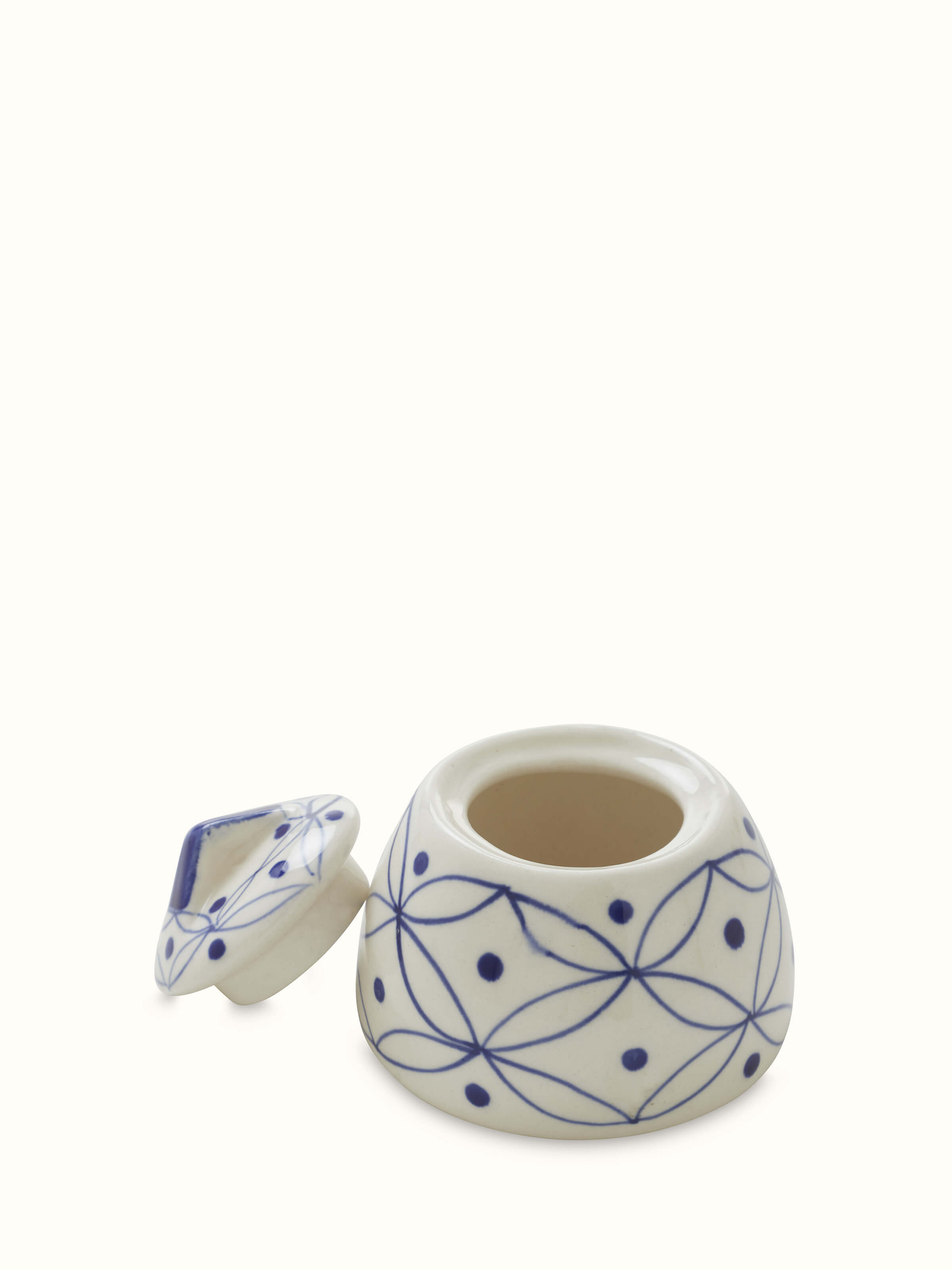 Khurja pottery stoneware demitasse cups set (2 pcs) with an emphasis on their elegant design and color.