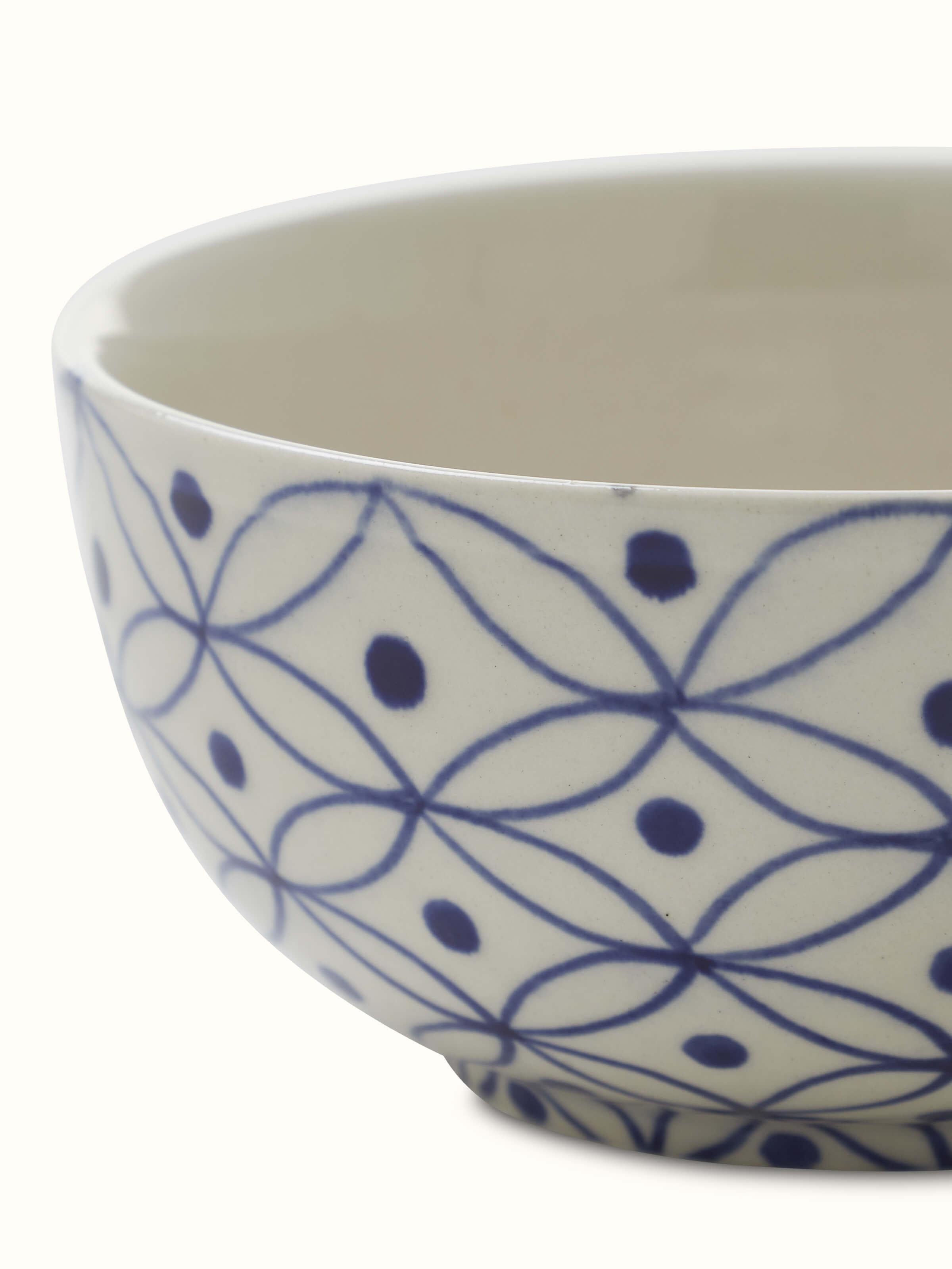 Detailed view of Khurja Pottery Stoneware Nut Bowls, emphasizing the intricate designs and texture