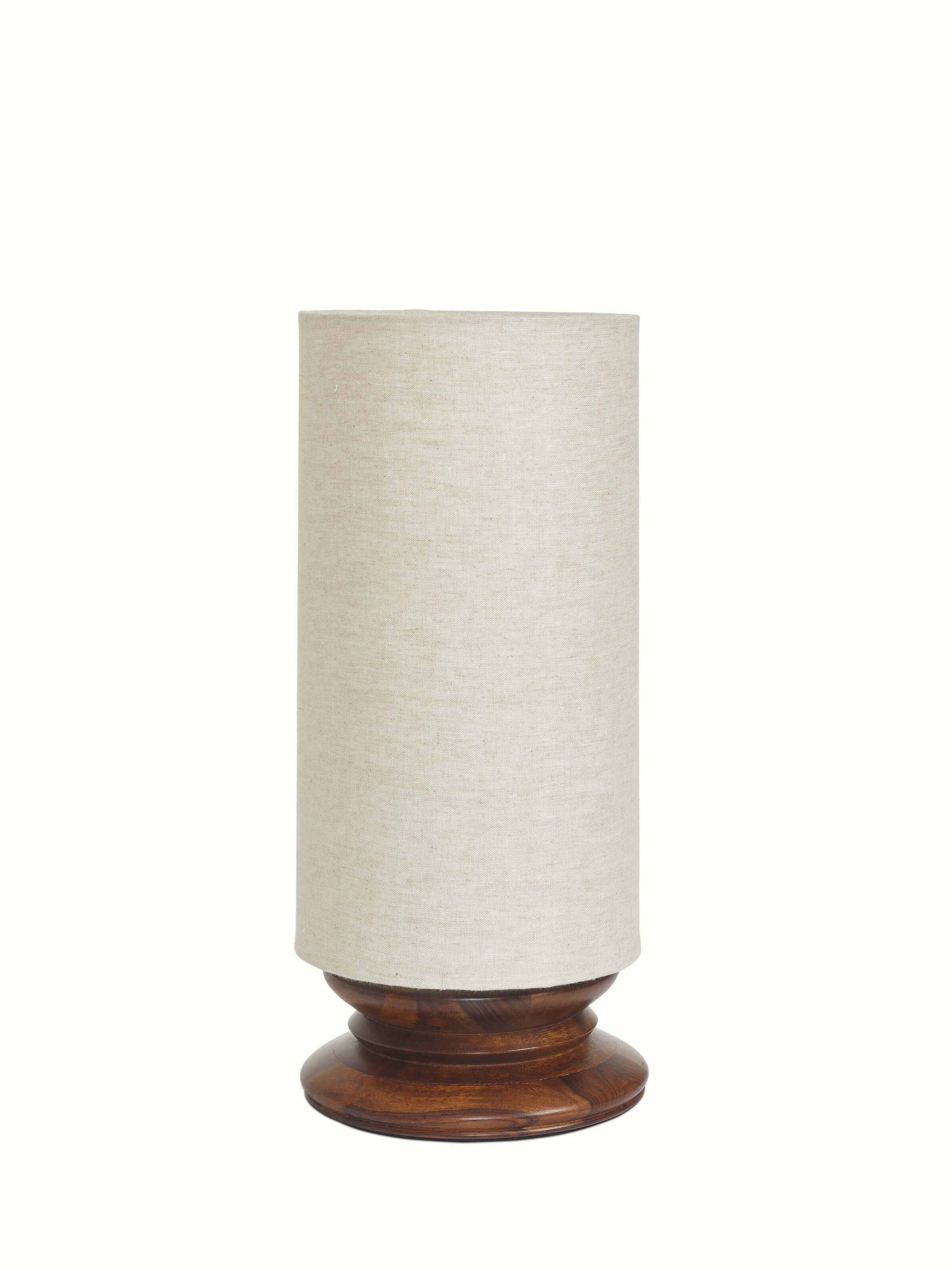 Close-up view of Wood & Cotton Fabric Table Lamp focusing on the material and details