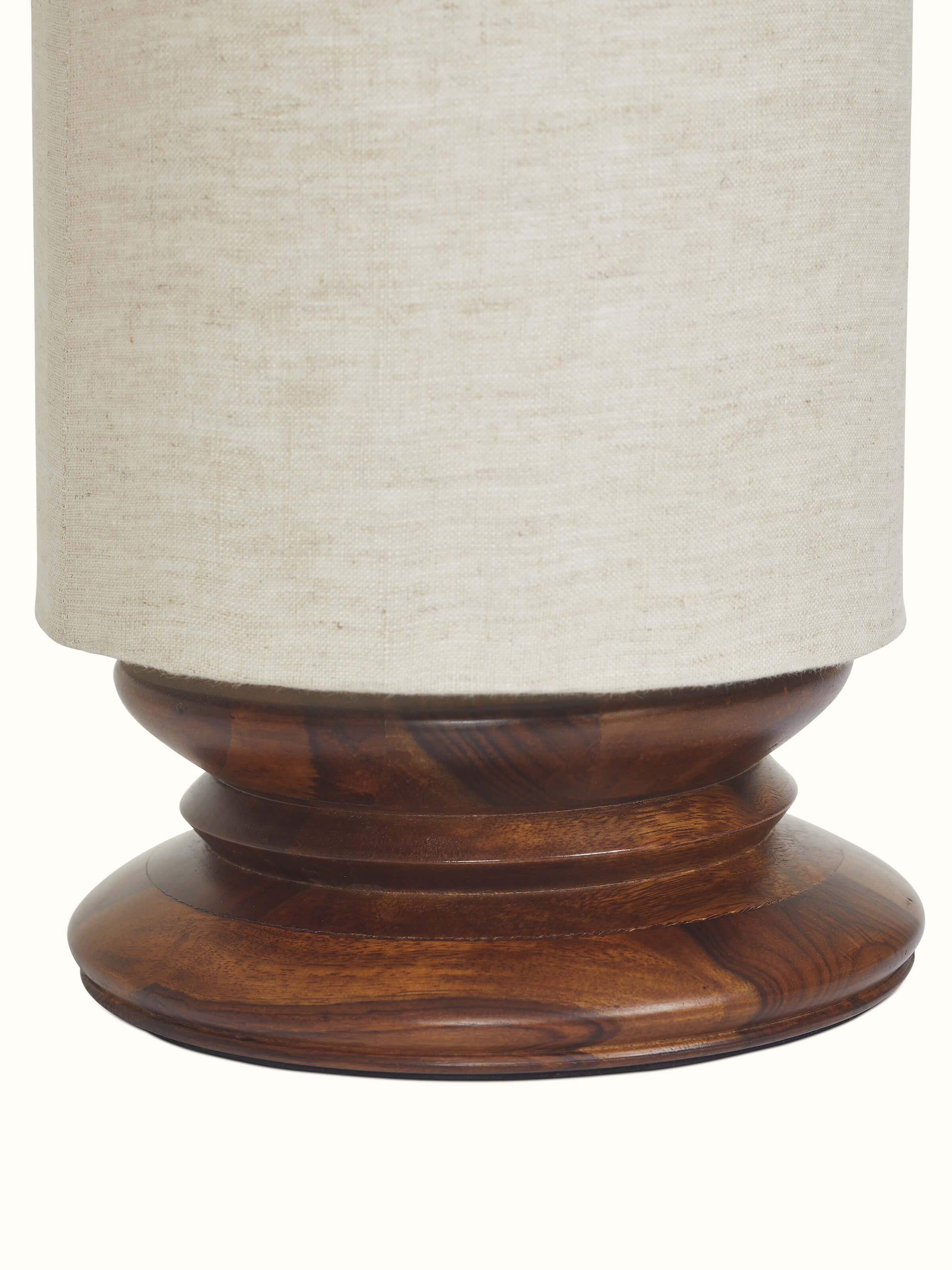 Another angle of Wood & Cotton Fabric Table Lamp highlighting its overall design