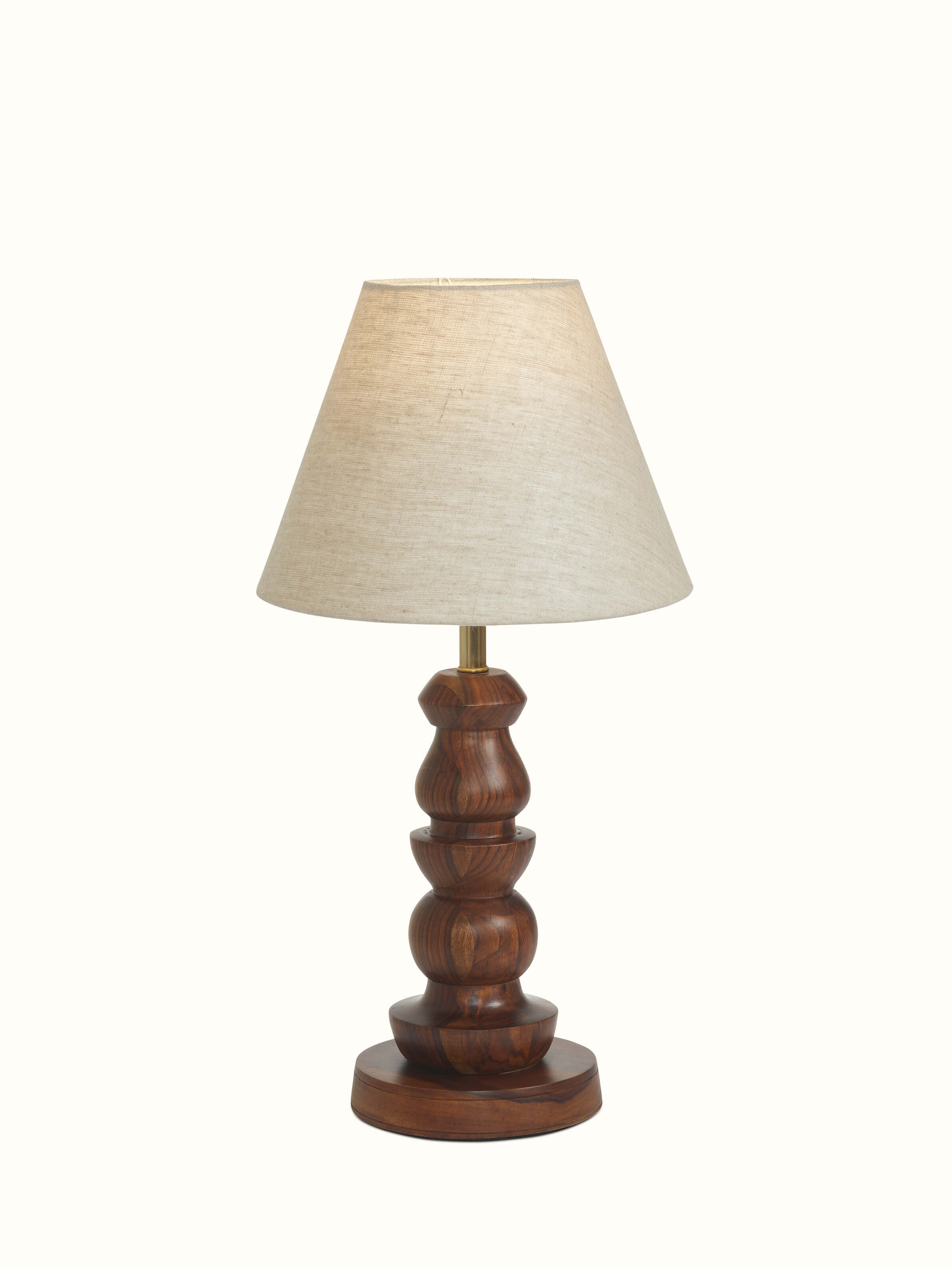 Top view of Wood & cotton fabric table lamp