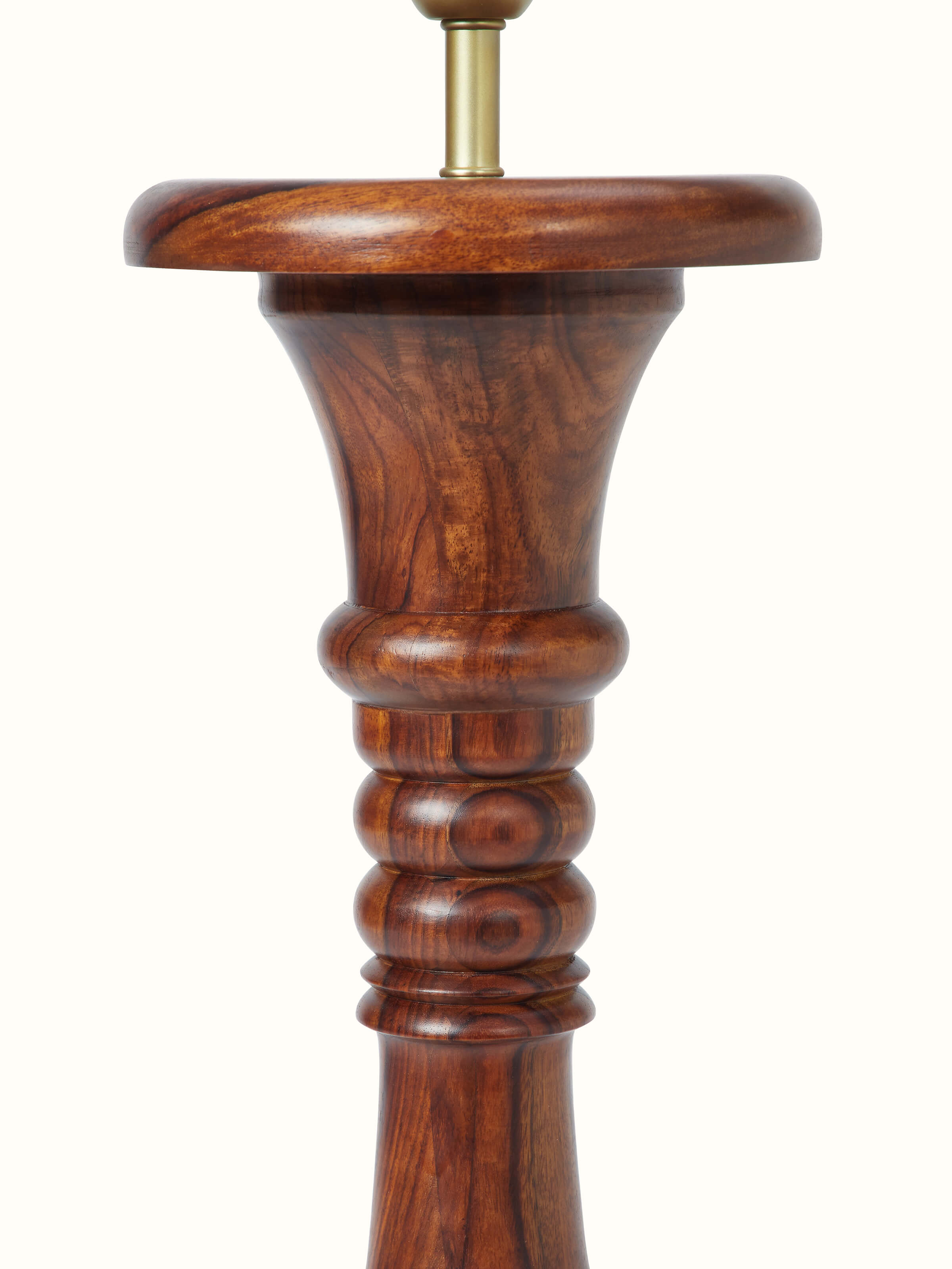 Close-up of Wood & Cotton Fabric Console Lamp detailing the fabric and wooden elements.