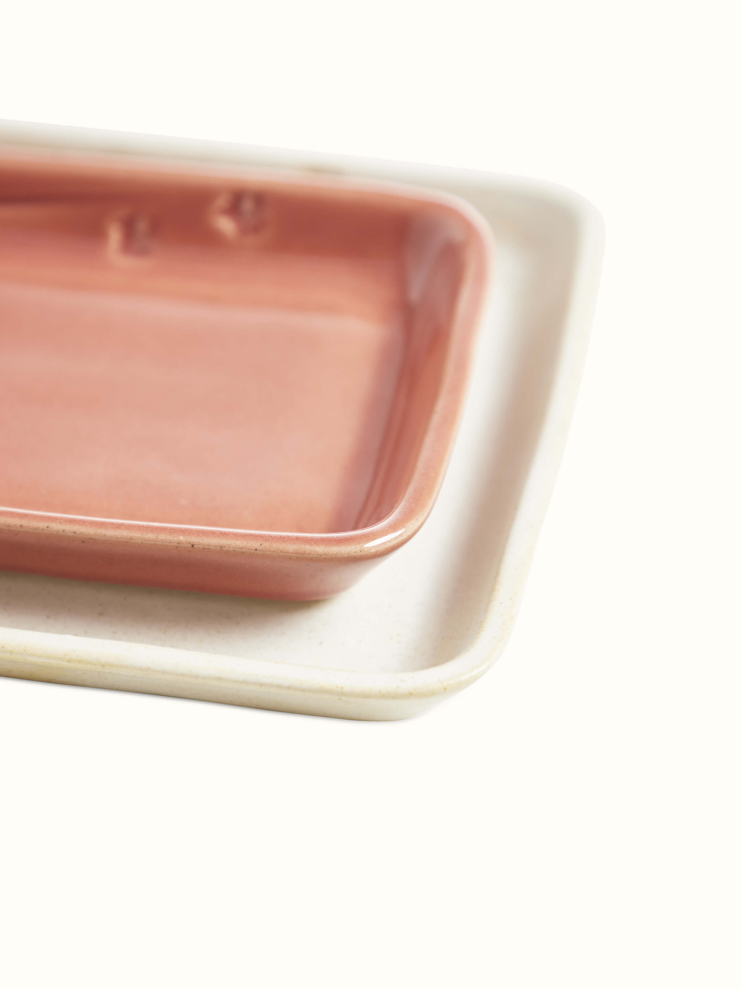 Overhead view of Studio Pottery Ceramic Rectangular Serving Platters, illustrating the overall design and size