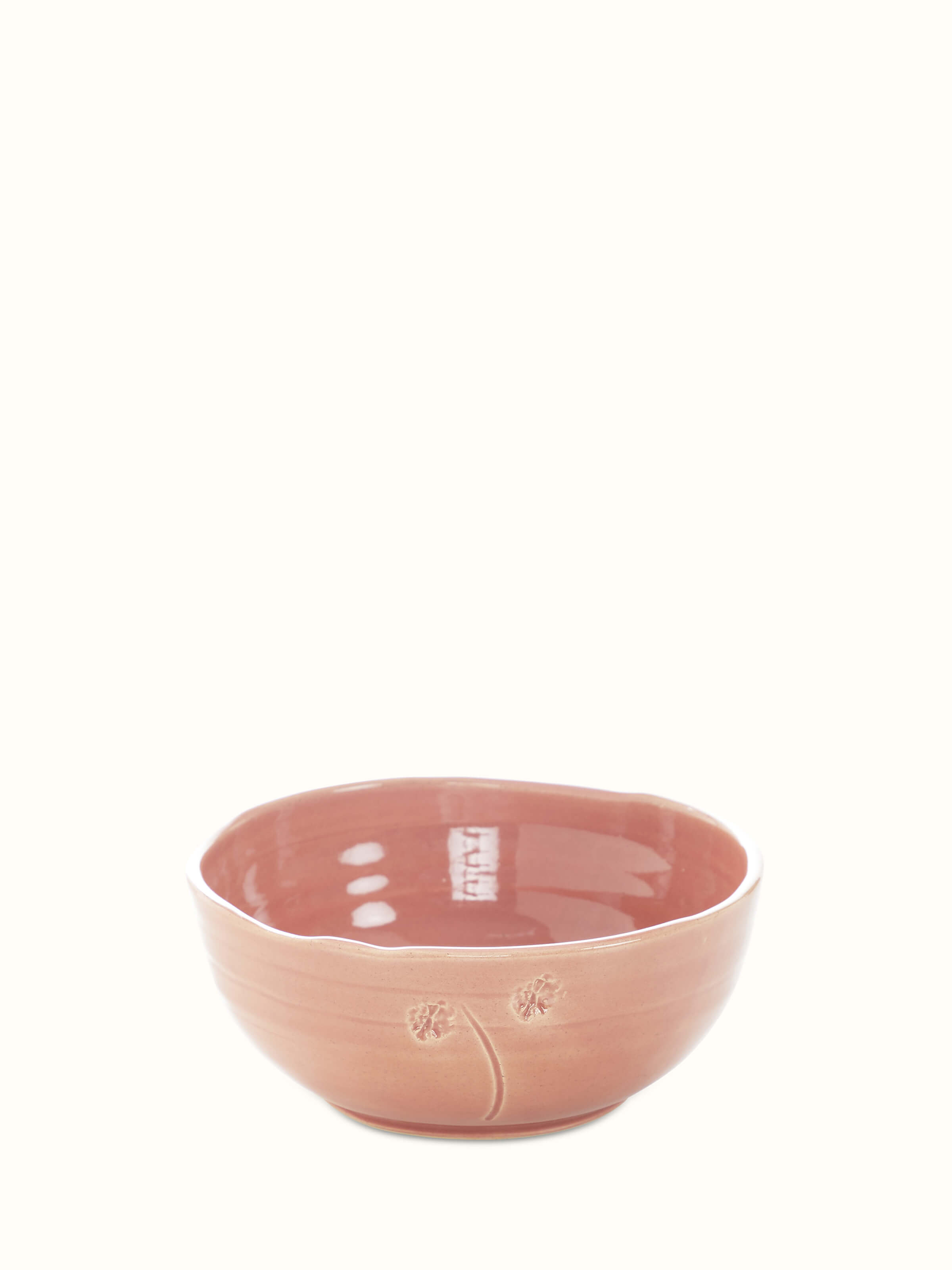 Detailed front view of studio pottery ceramic round serving bowls (4 pcs) showcasing design