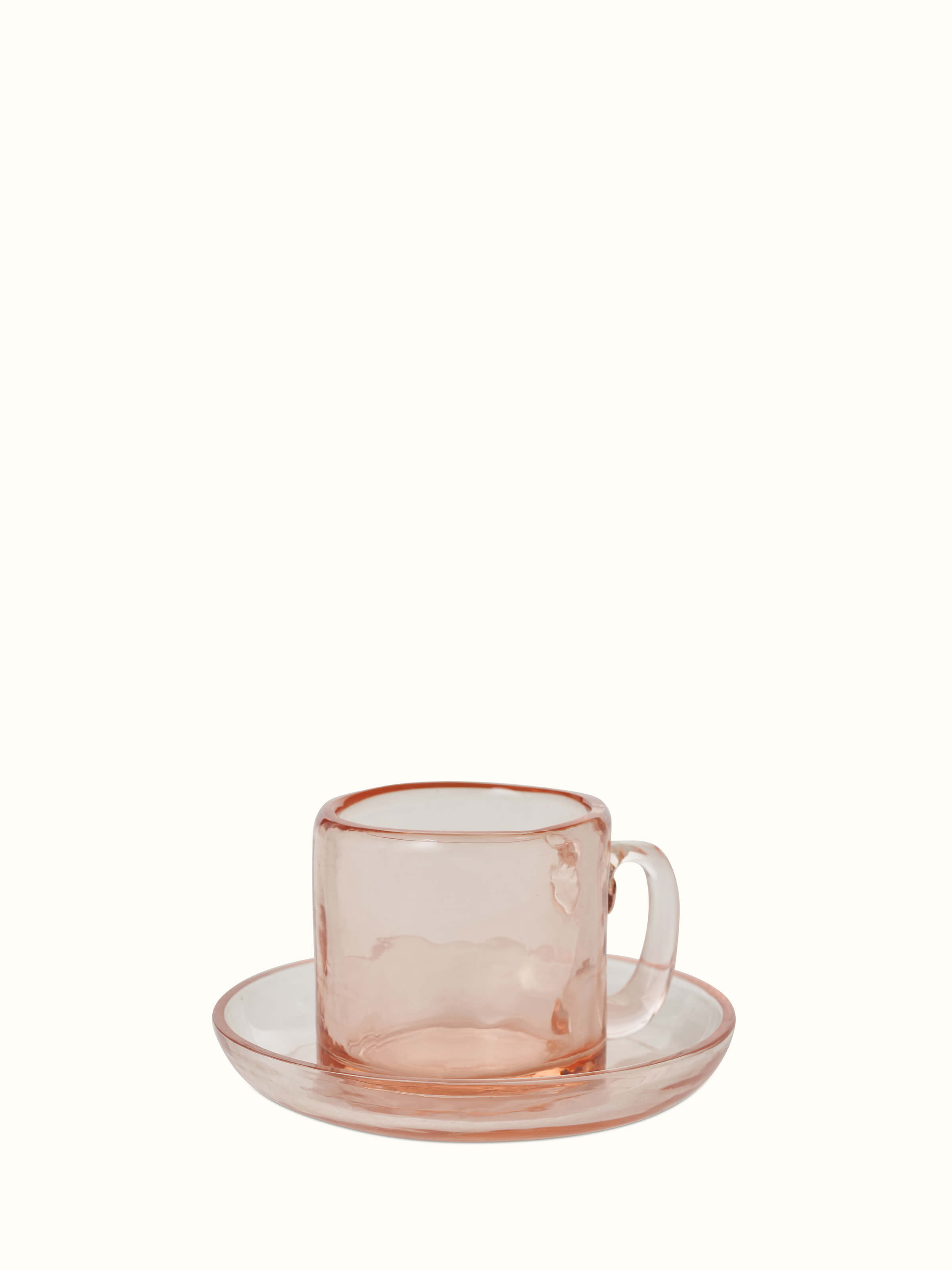 Front view of Firozabadi Coloured Glass Teacup & Saucer Set (2 pcs), showcasing its vibrant colors and elegant design