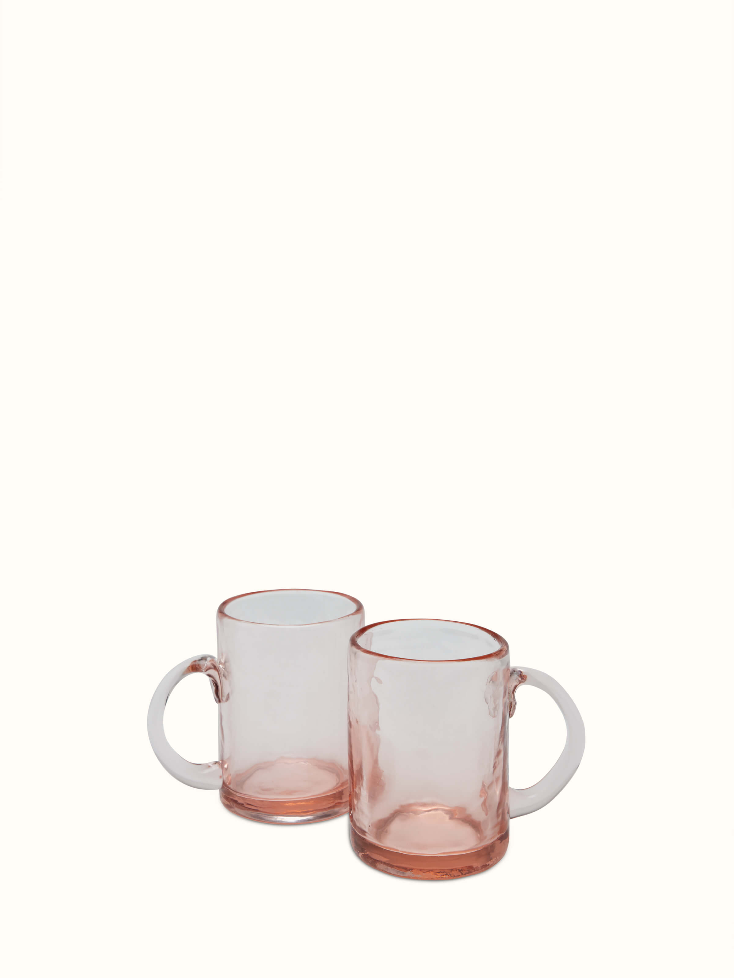 Front view of Firozabadi Glass Coffee Mugs in Red (2 pcs), highlighting the vibrant color and elegant design