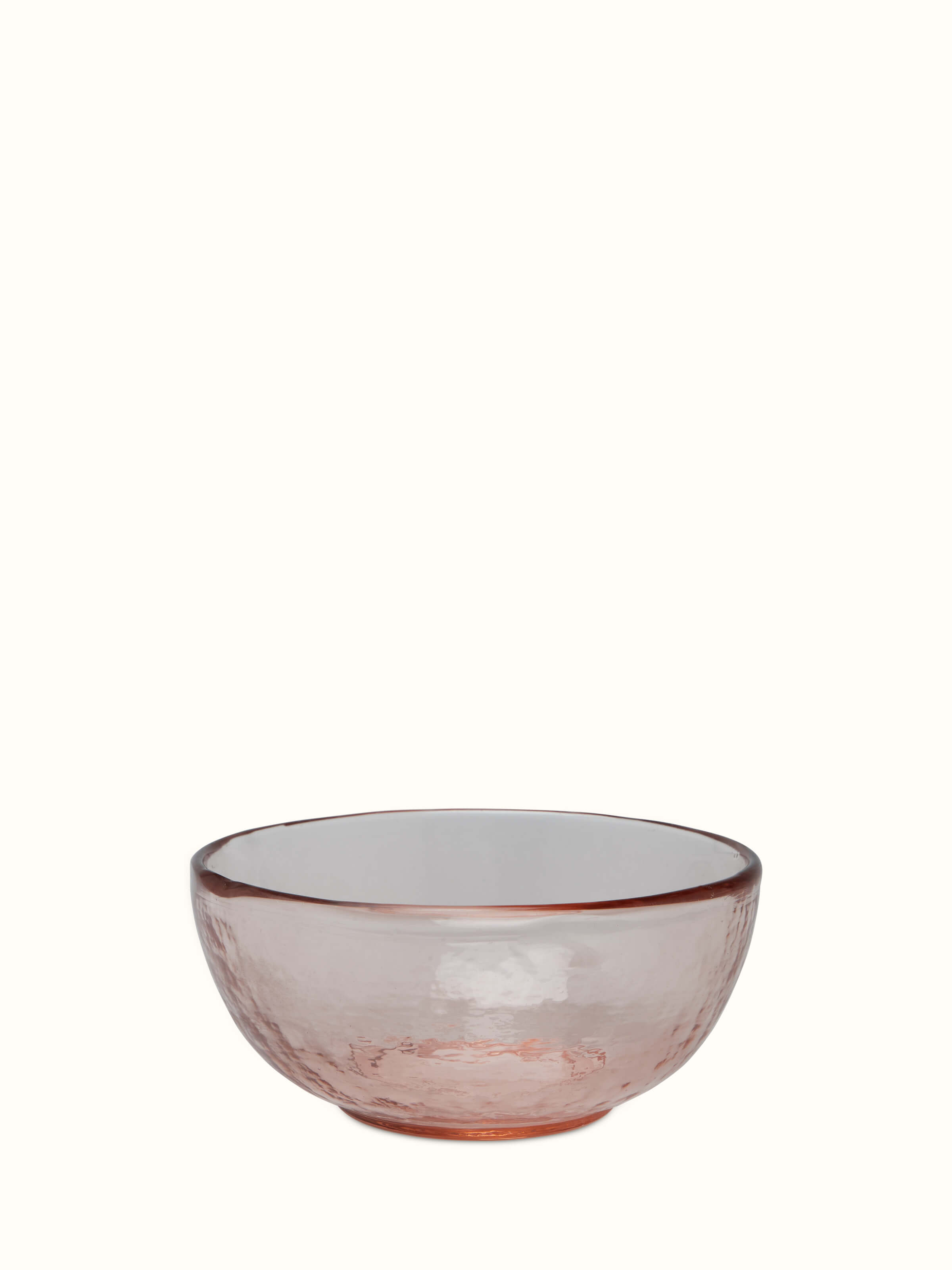 Front view of Firozabadi Glass Serving Bowl Pink Large showcasing its elegant design