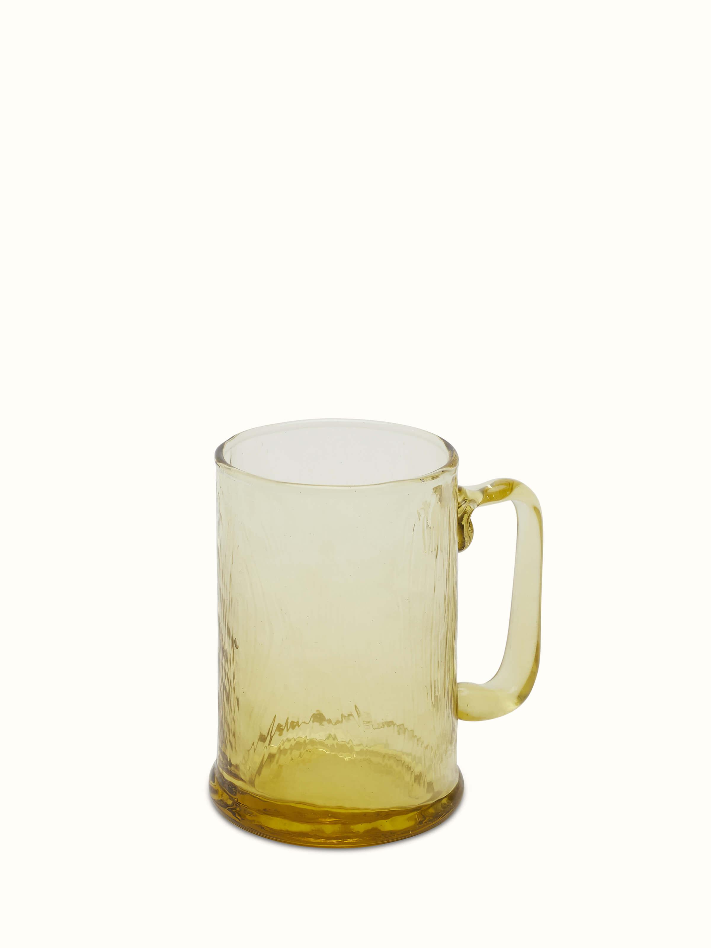 Artistic side view of Soda-lime glass-worked beer mugs (2 pcs)