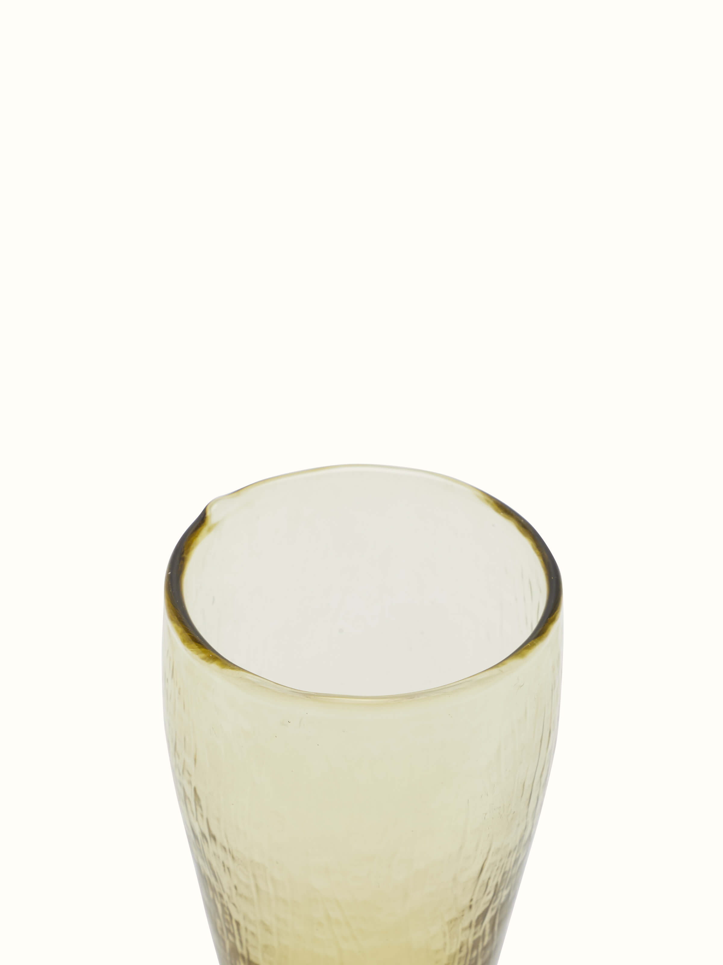 Close-up detail of soda-lime glass-worked beer glasses emphasizing the craftsmanship and fine finish