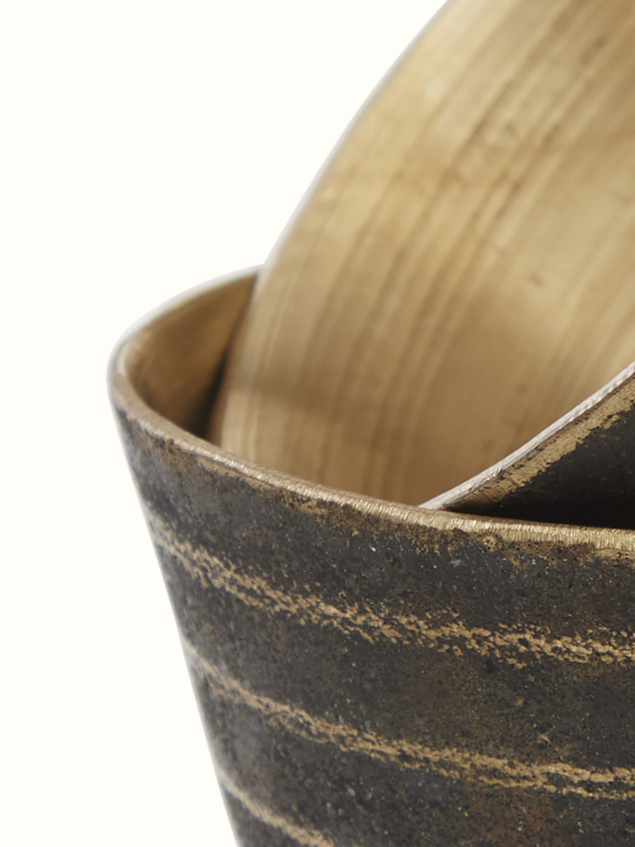 Front view of black bell metal dinner bowls set of 4 emphasizing clean lines and premium quality