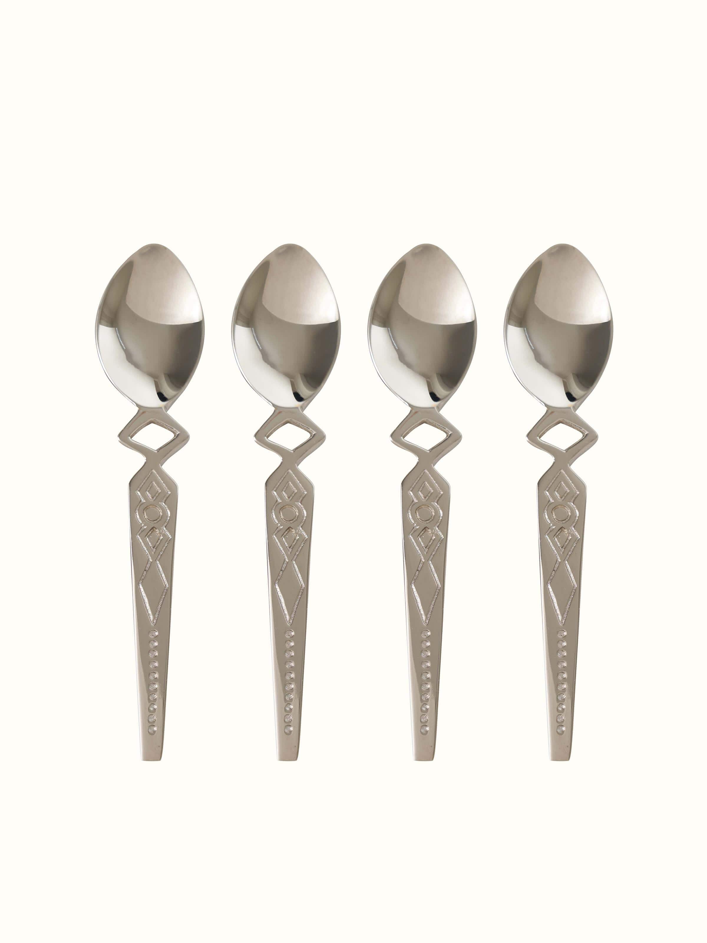Front view of Brass Teaspoons (4 pcs), showing the polished surface and elegant design