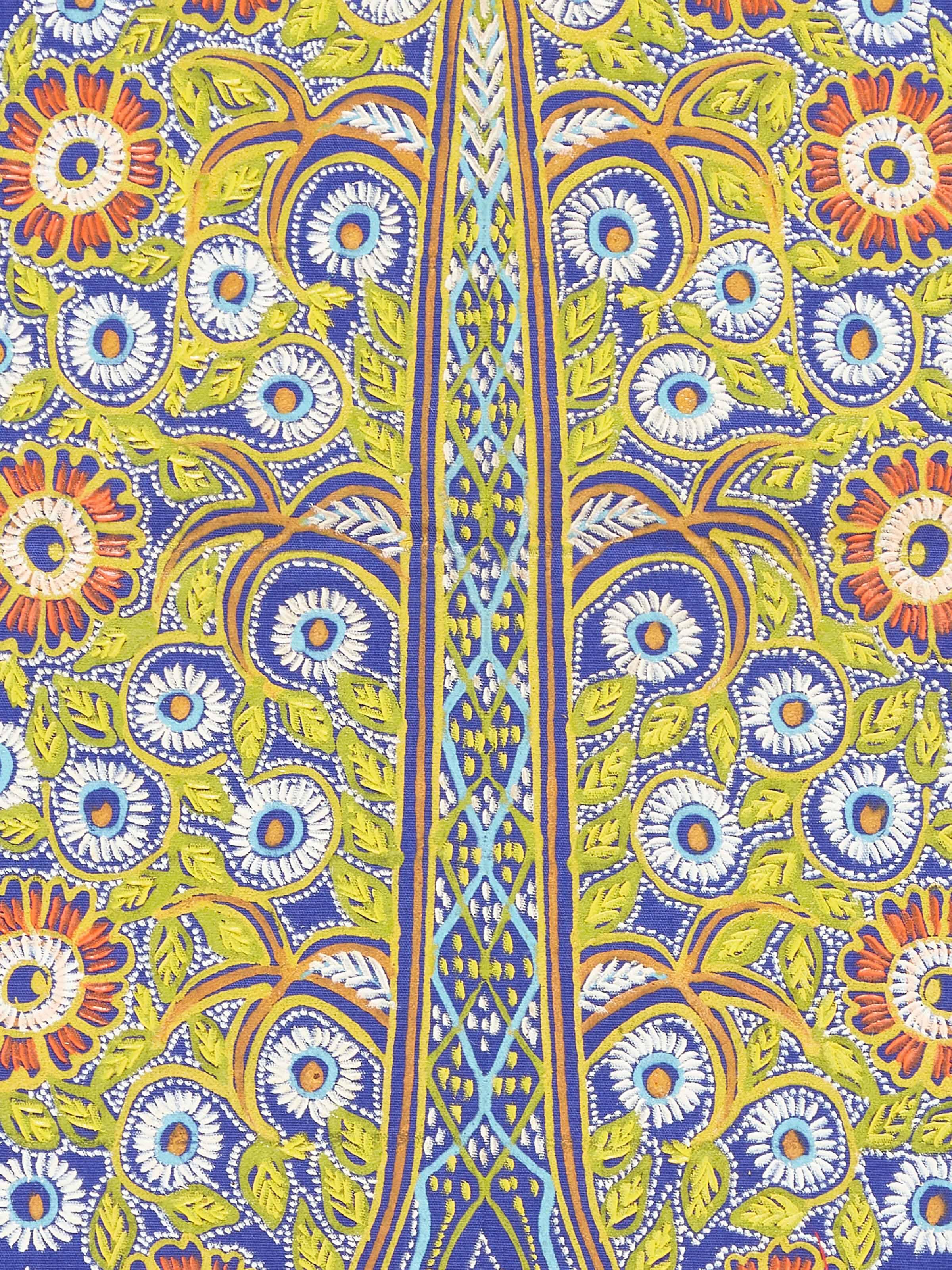 Side view of Cheriyal Swing Painting showcasing traditional art style and detailed work