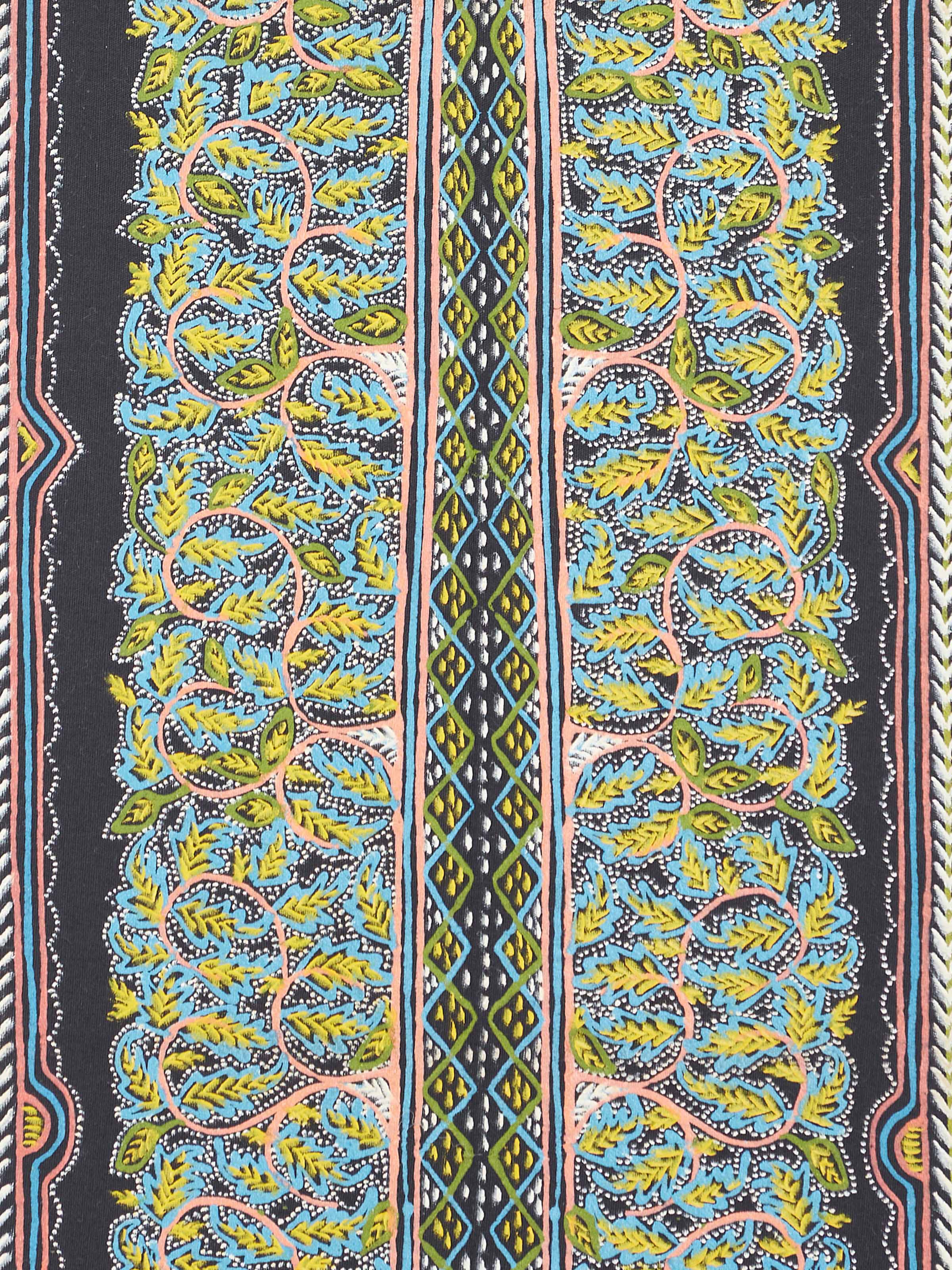 Close-up view of Rogan Castor Oil & Pigment Jivandrishti Painting by Swadesh displaying the fine details and vibrant pigment work.