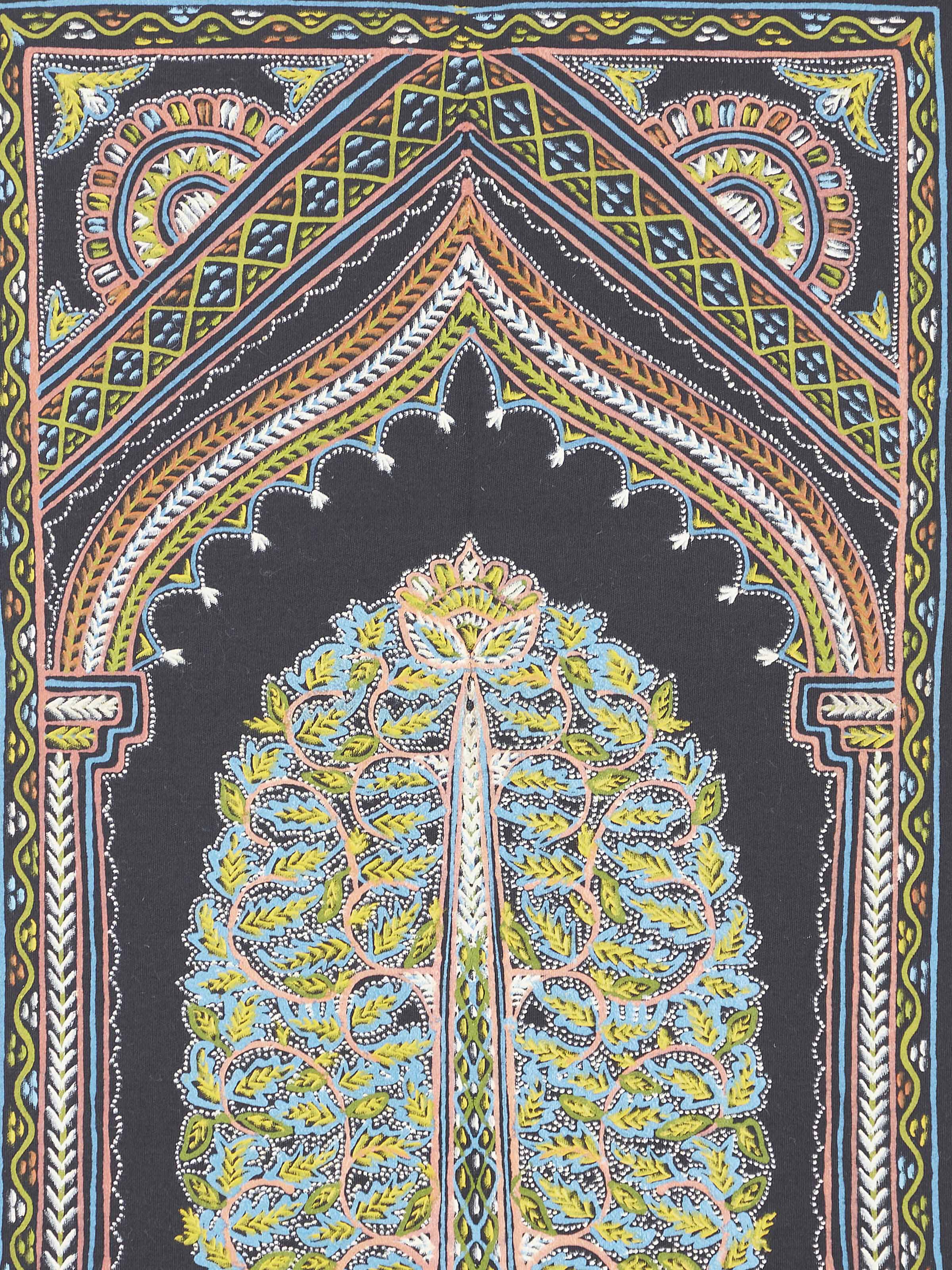 Detailed view of Rogan Castor Oil & Pigment Jivandrishti Painting by Swadesh emphasizing the unique texture and intricate design.