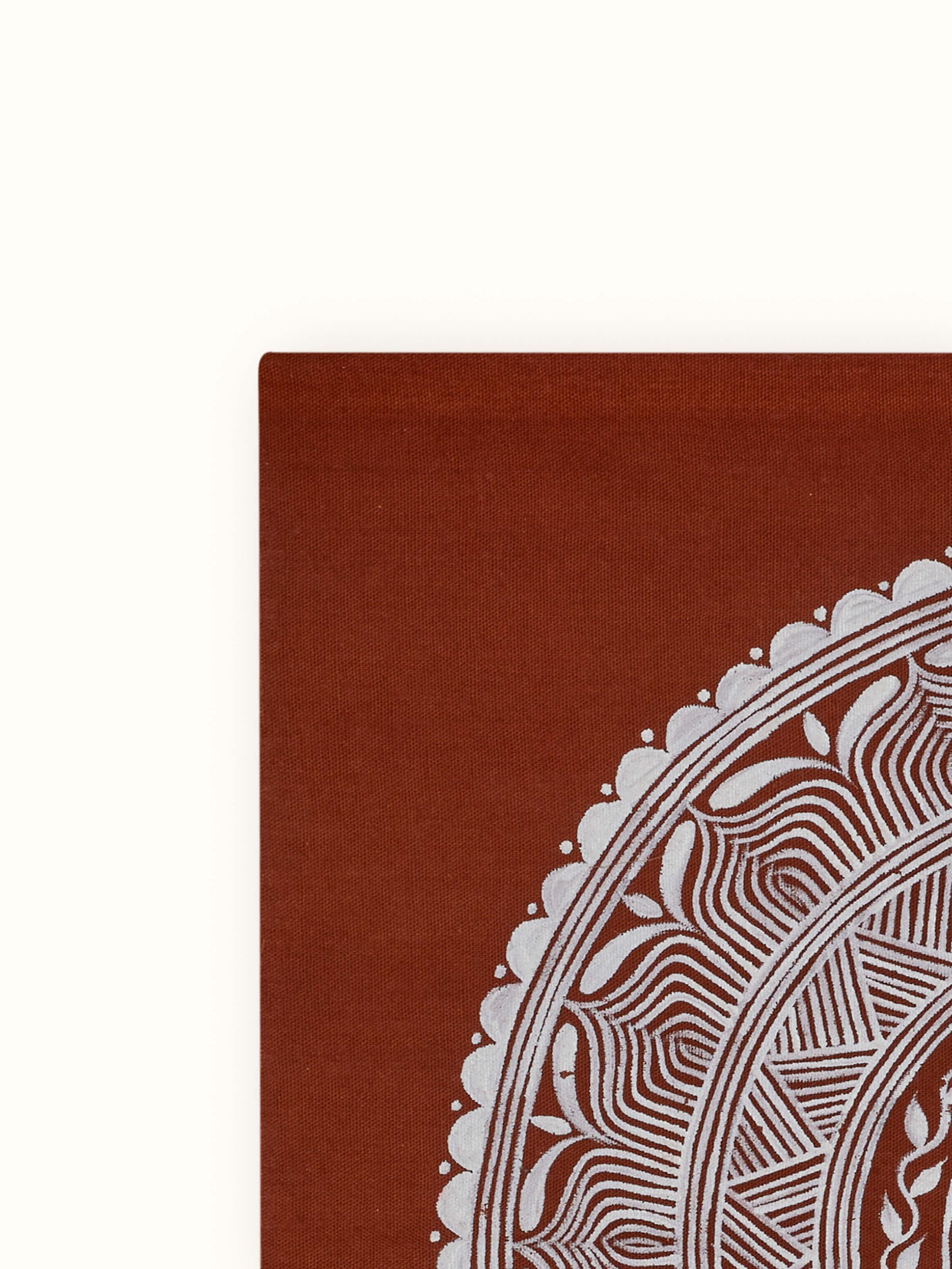 Side view of Aipan Lakshmi Padchinna Painting highlighting its unique artwork