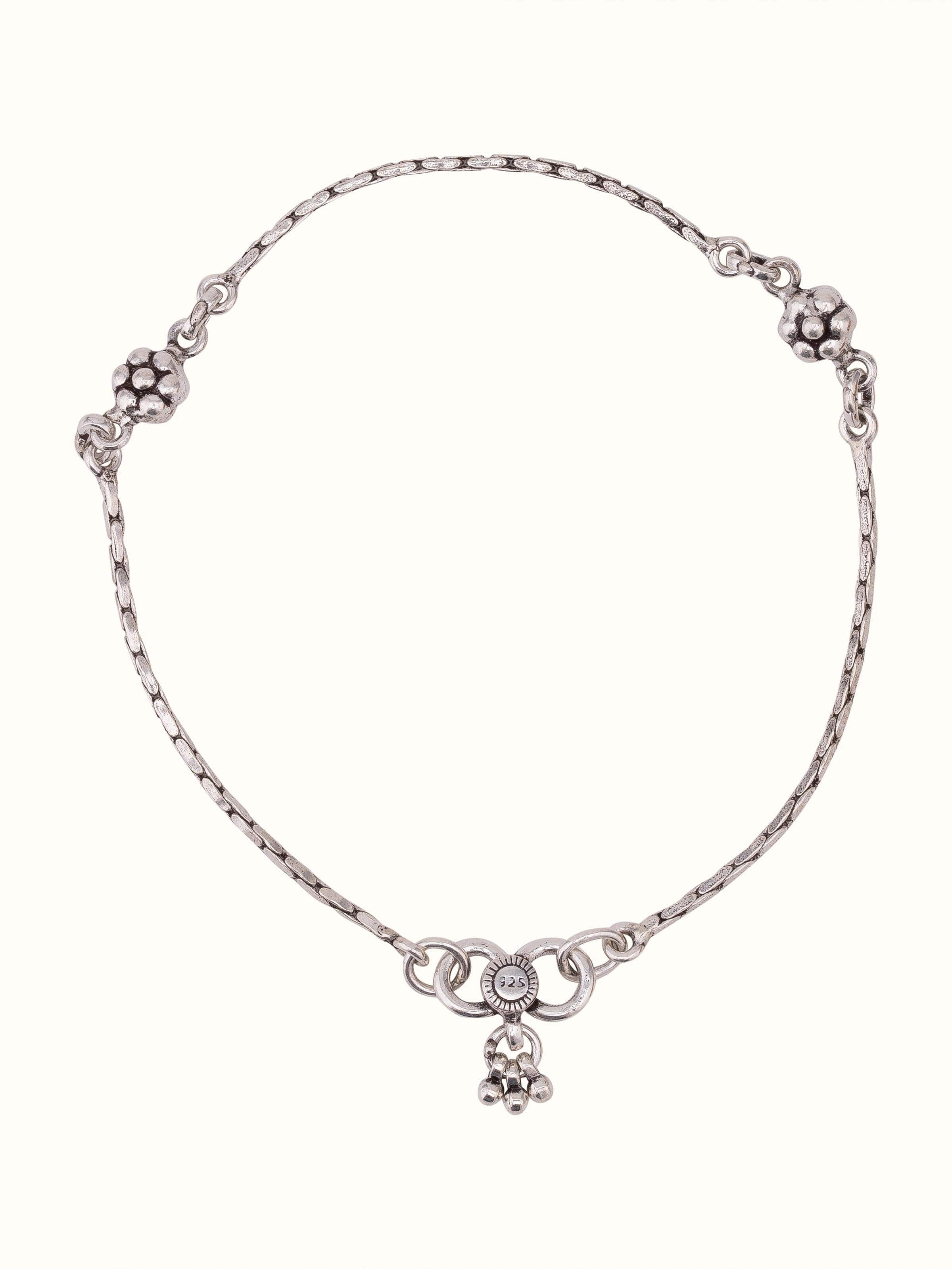 Front view of Silver Smithing Anklets (2 pcs) featuring polished silver design.