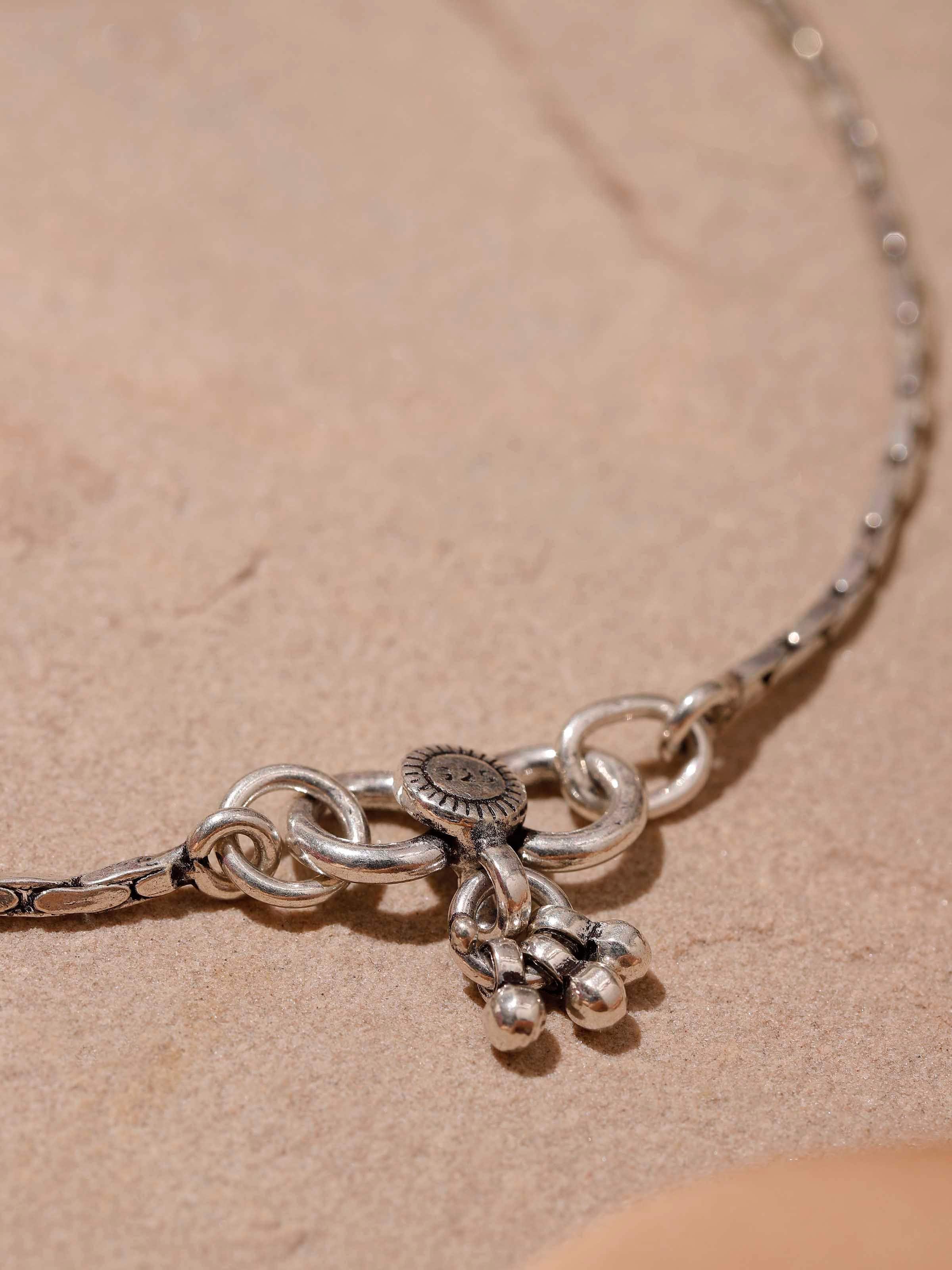 Back view of Silver Smithing Anklets (2 pcs) showing clasp and design details.