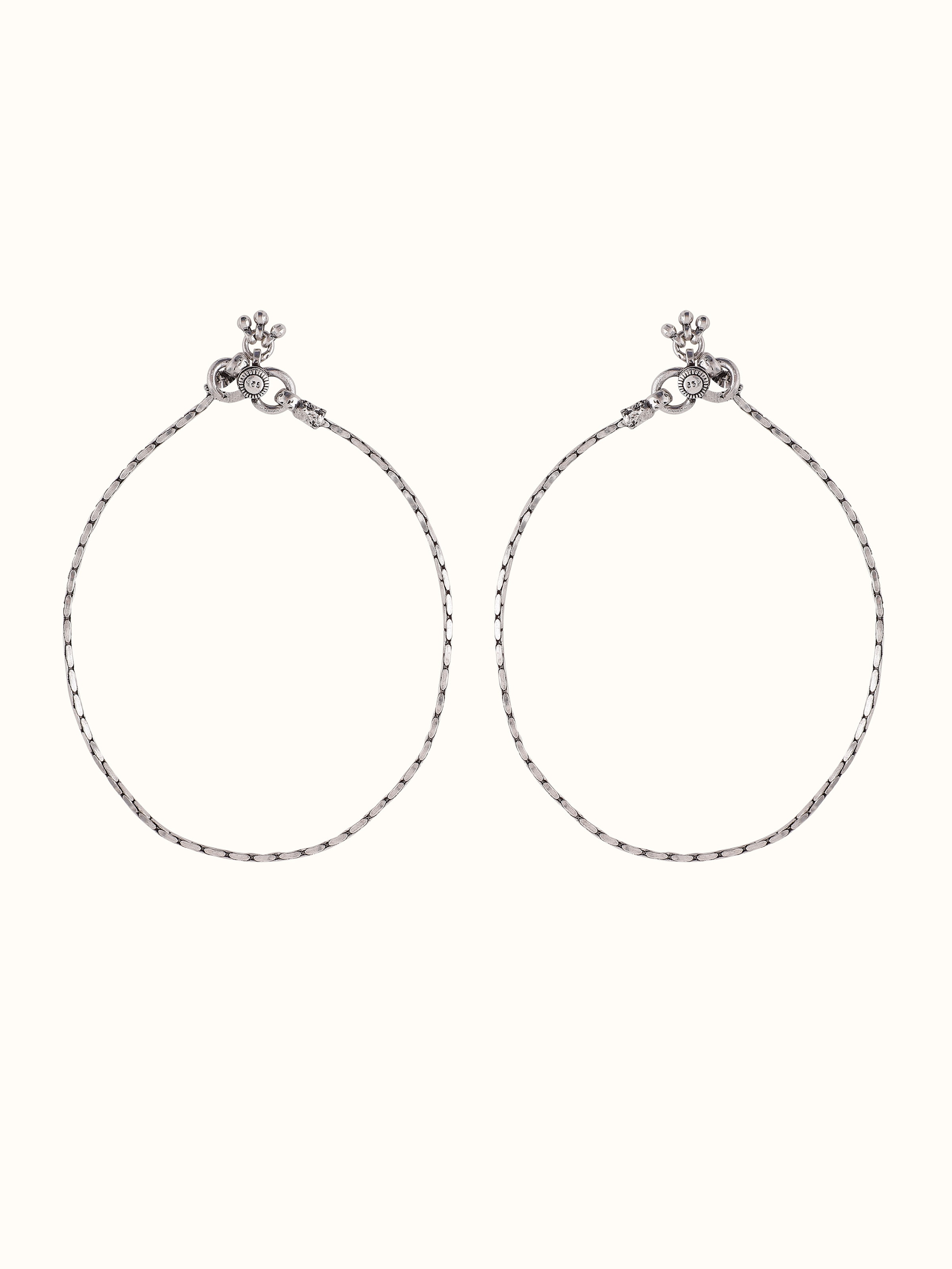 Front view of Silver Smithing Anklets (2 pcs) showcasing detailed design by Swadesh