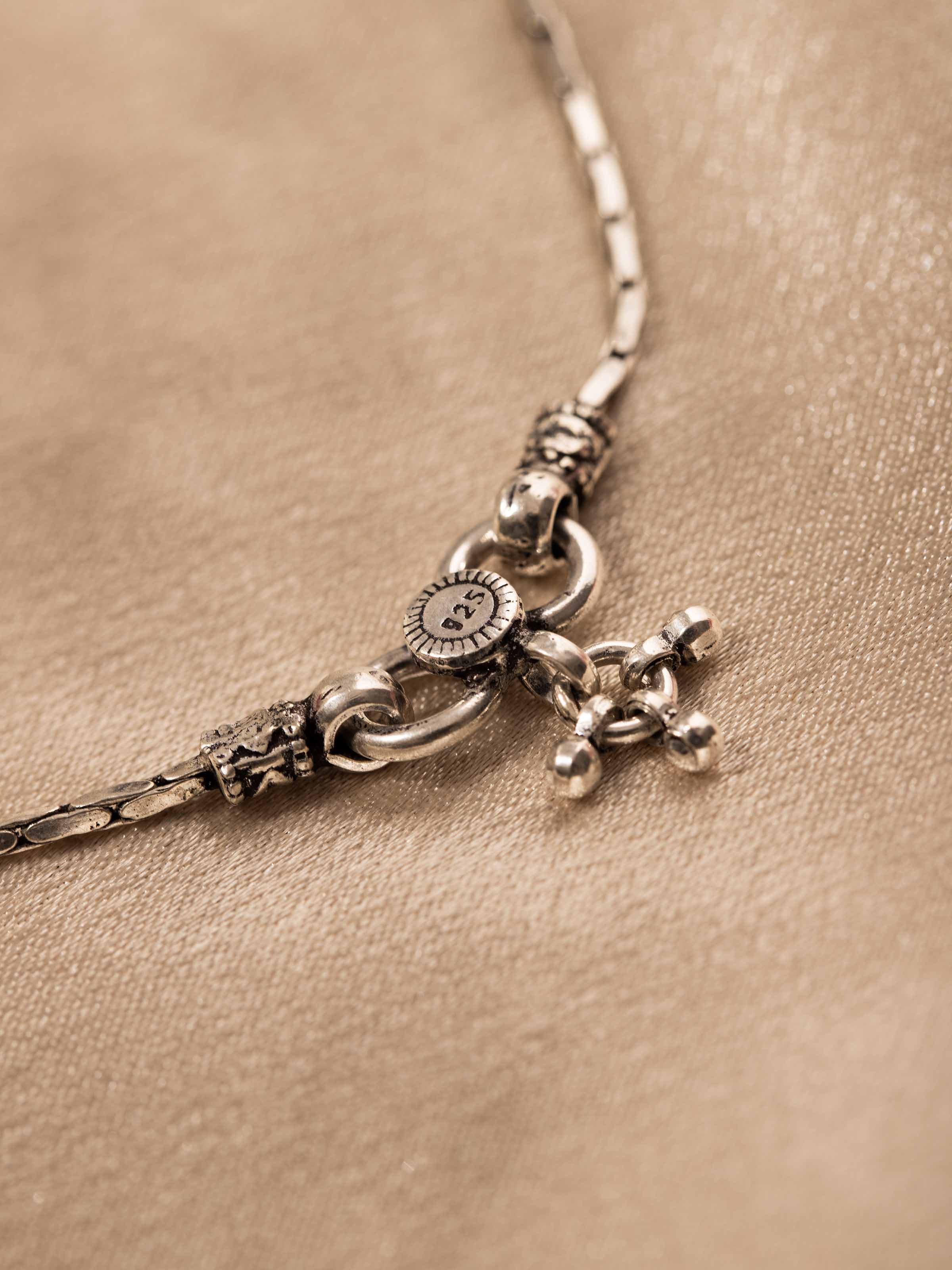 Close-up view of Silver Smithing Anklets (2 pcs) showcasing fine craftsmanship by Swadesh