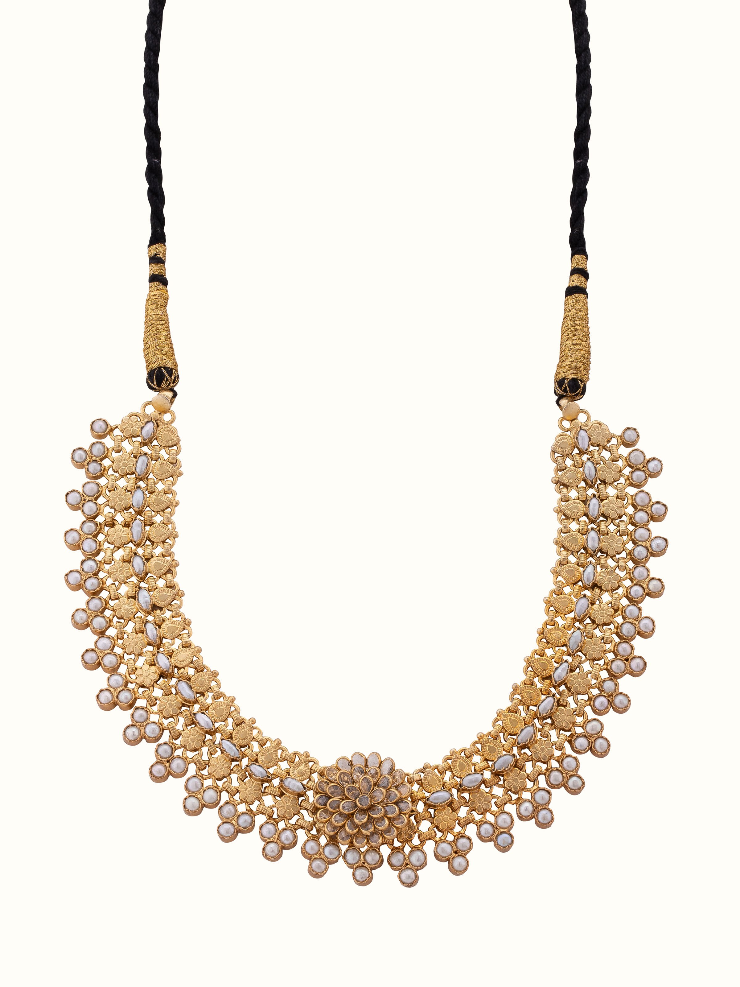 Overhead view of Silver Smithing Collar Necklace with elegant polished finish and detailed craftsmanship.