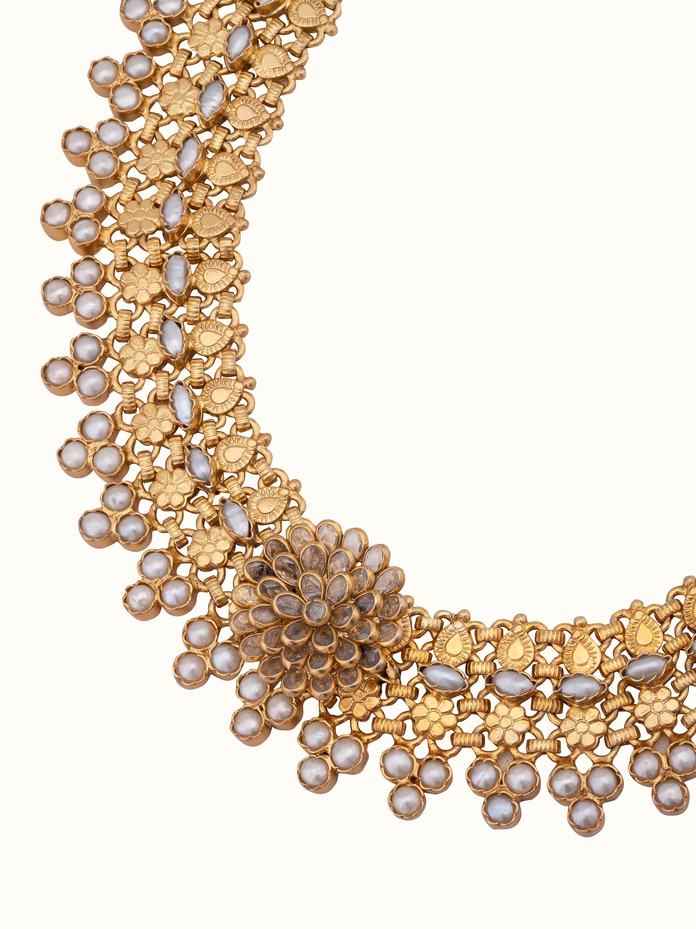 Front view of Silver Smithing Collar Necklace emphasizing its classic design and elegant finish.